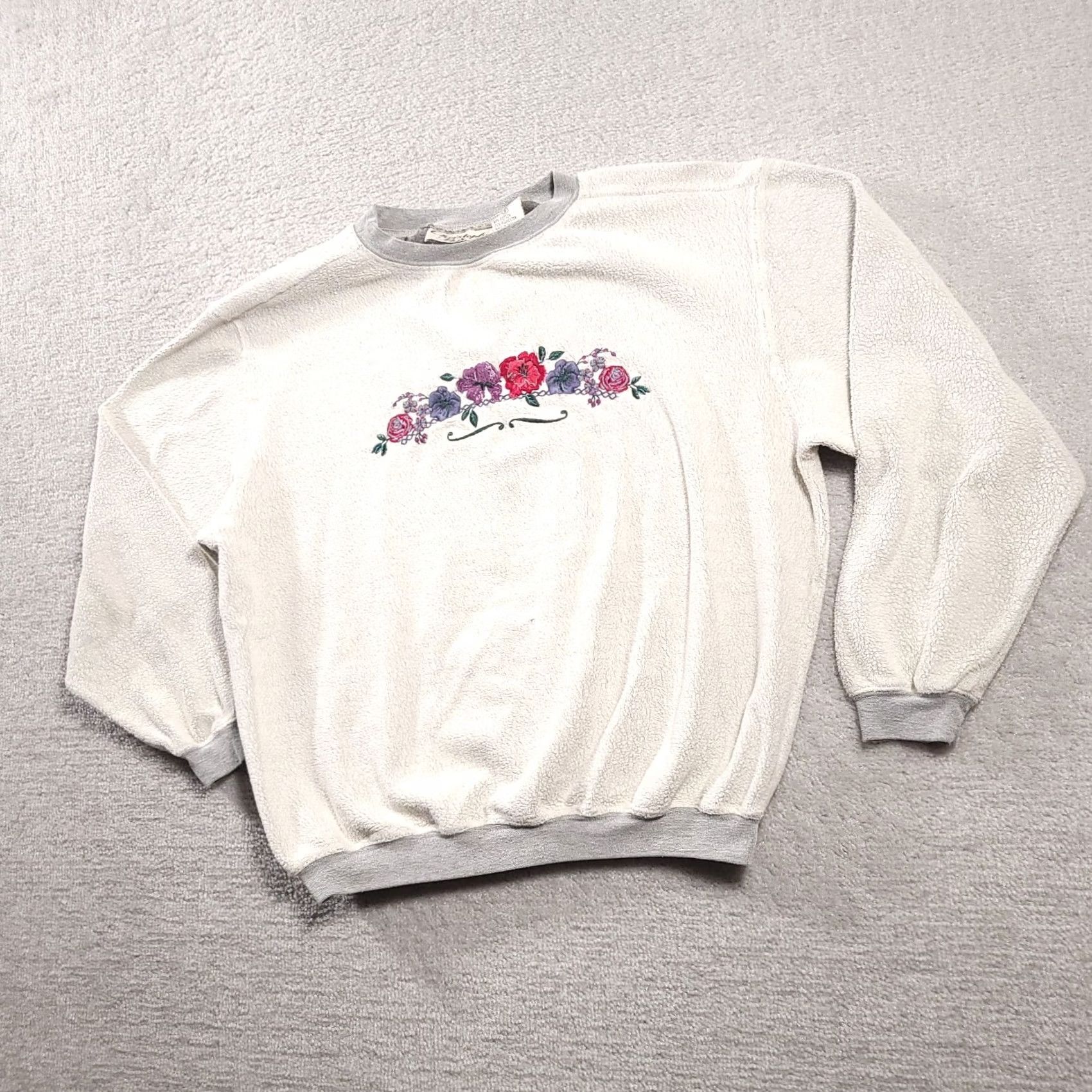 Vintage VINTAGE Christopher & Banks Shirt Womens Small Gray Crew Sweatshirt Floral See PHOTO 90s Men/Women? Size S / US 4 / IT 40 - 2 Thumbnail