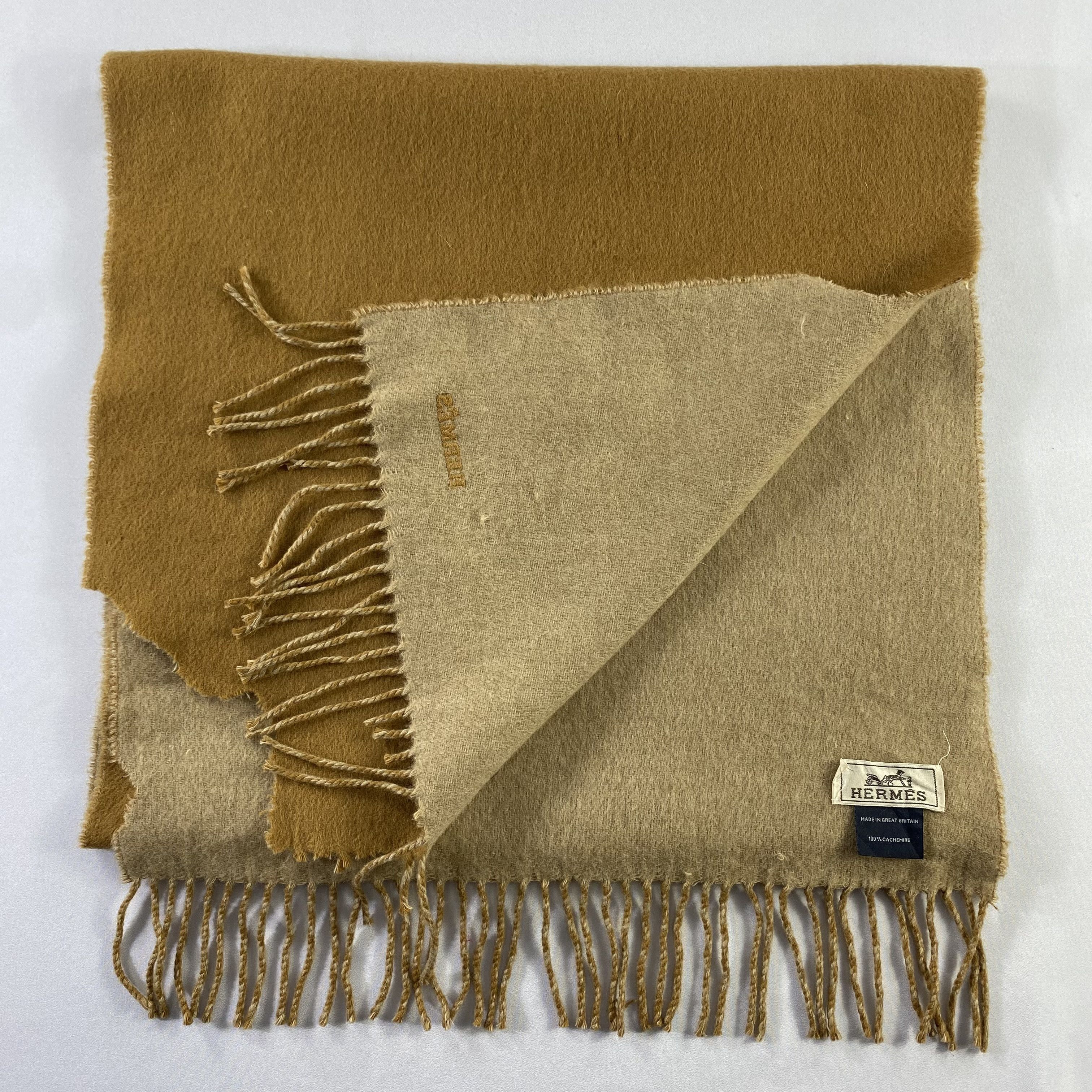 Hermes × Vintage Vintage Hermes Scarf Plaid Neck Wrap Cashmere Muffler Size ONE SIZE - 5 Thumbnail