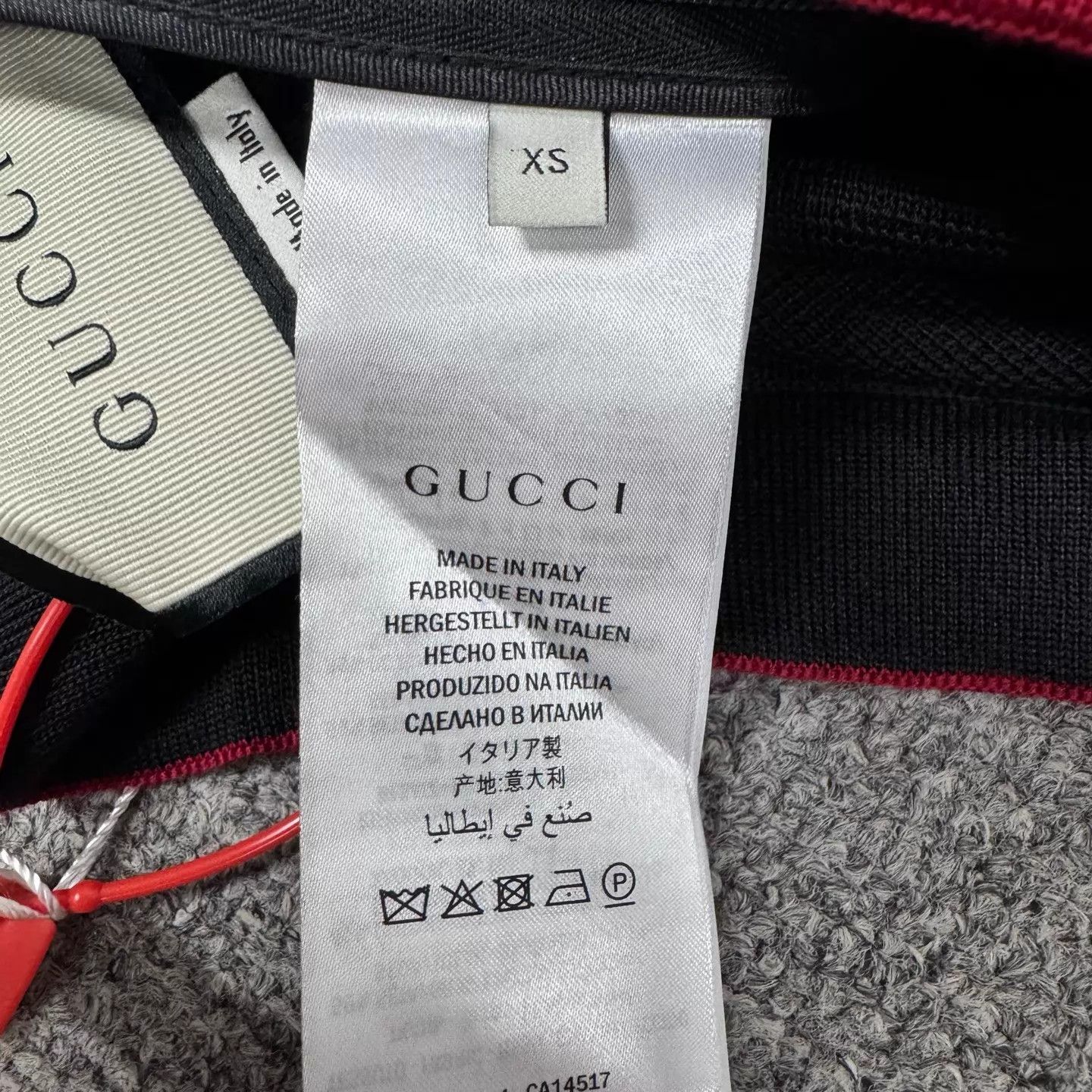 Gucci Gucci Black Wool-Knit Wide Leg Red/White Web Trim XS 99 Size 25" / US 0 / IT 36 - 6 Thumbnail