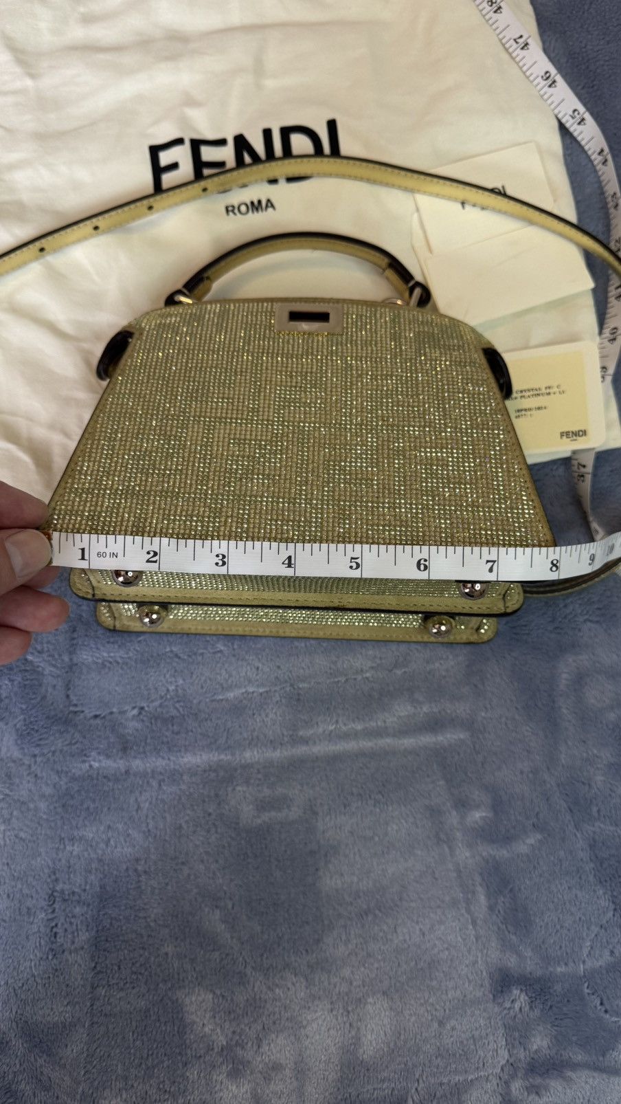 Fendi Fendi Crystal Vitello Laminato FF Petite Peekaboo I See U Size ONE SIZE - 16 Thumbnail