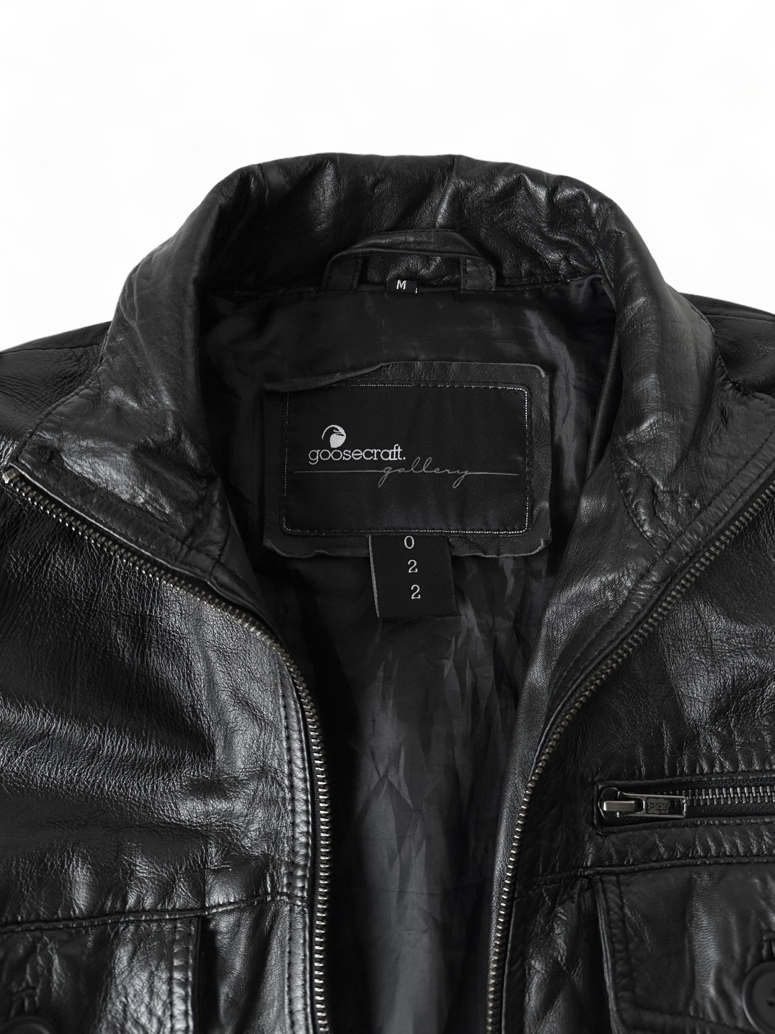Allsaints Goosecraft Black Leather Jacket (M) Size US M / EU 48-50 / 2 - 7 Thumbnail