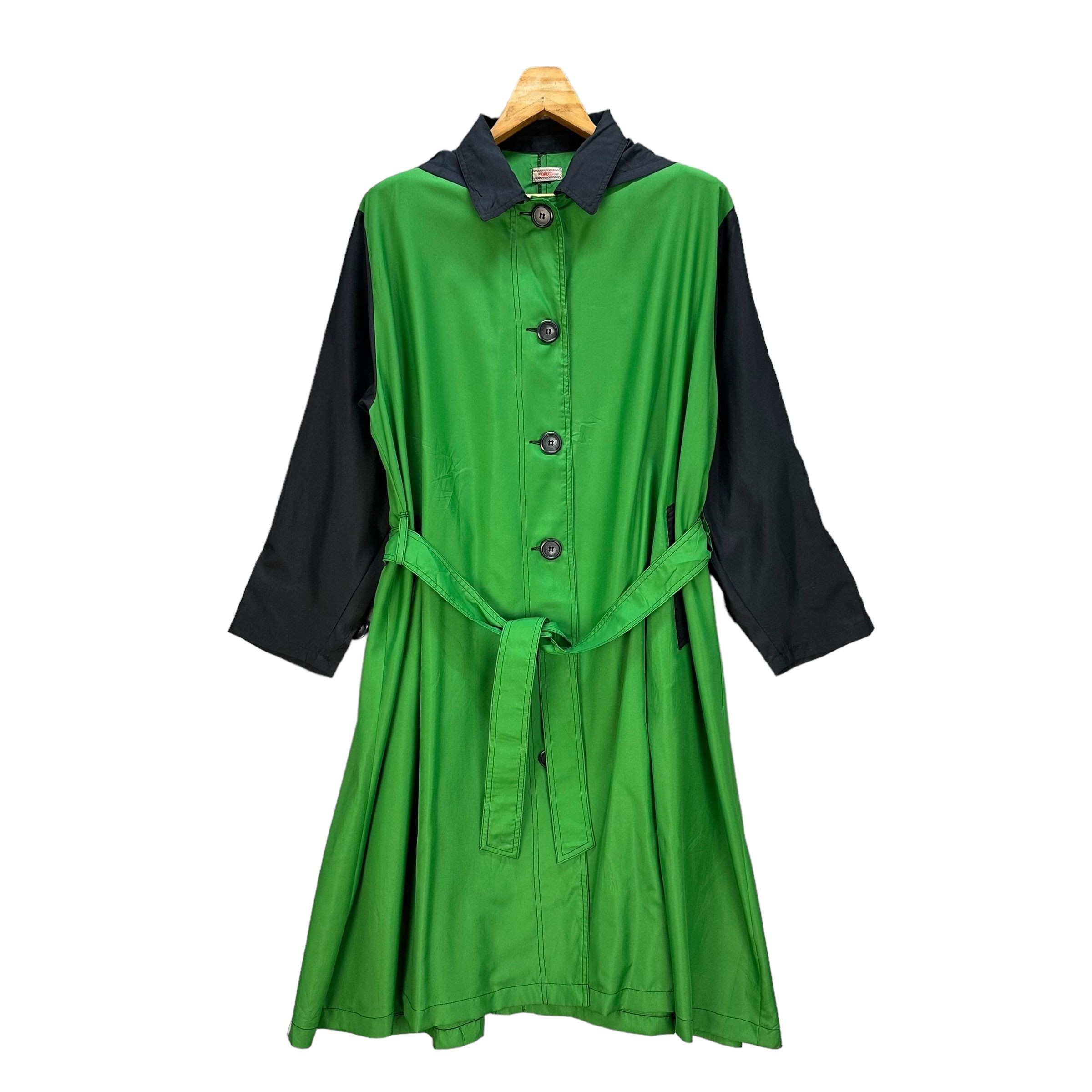 Fiorucci FLORUCCI Big Logo Detachable Hooded Green Overcoat #A45-1042 Size ONE SIZE - 4 Thumbnail