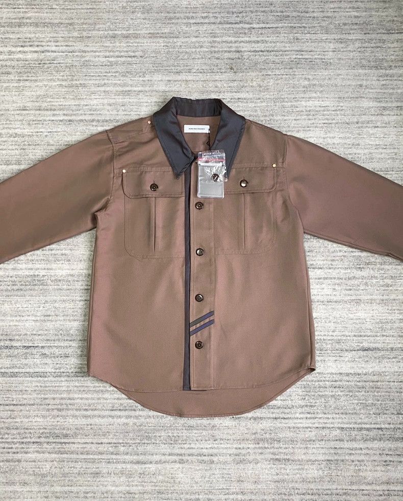 Kiko Kostadinov KIKO KOSTADINOV Brown Leather and Fabric Jacket ZLATYU Uni Size US S / EU 44-46 / 1 - 2 Thumbnail