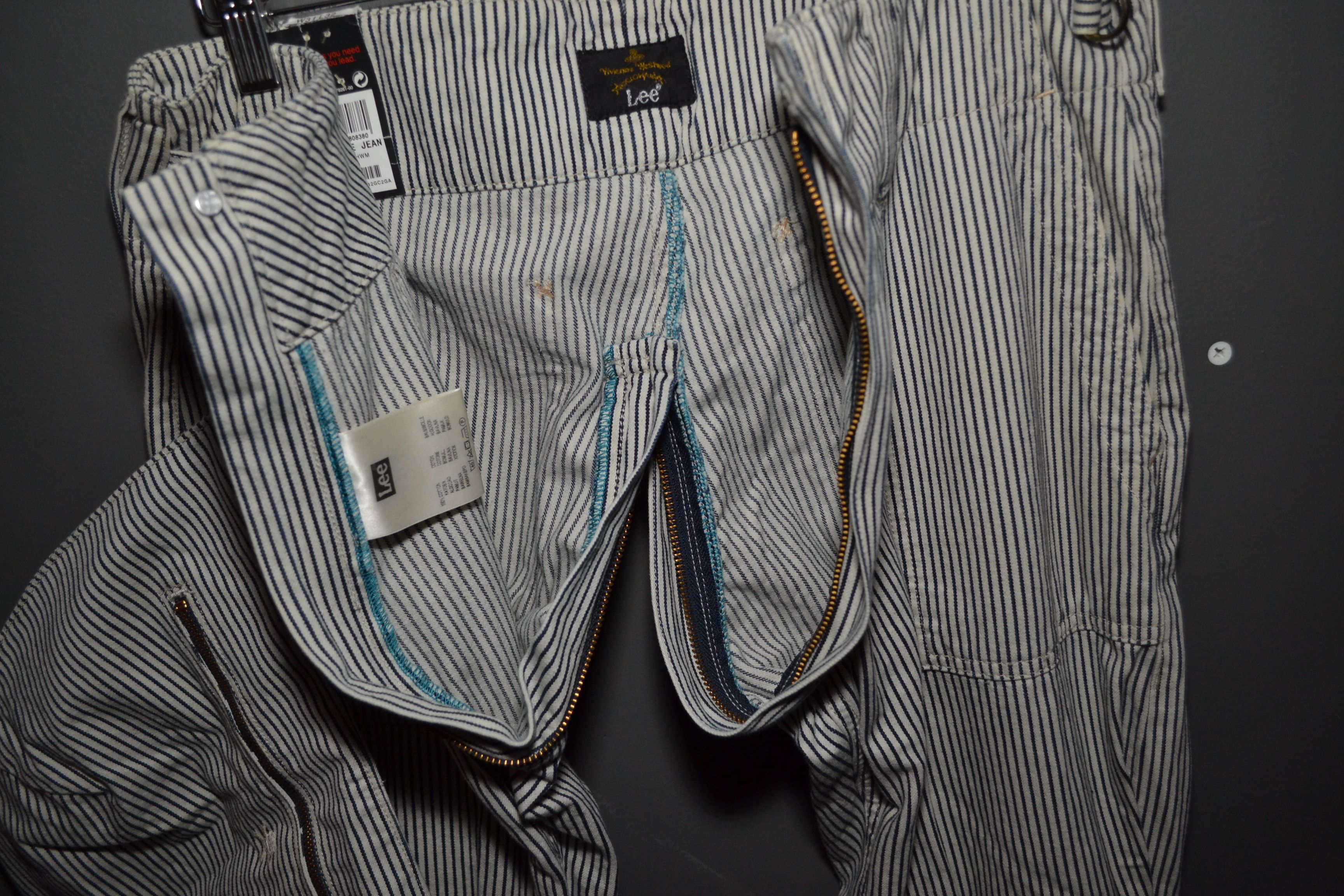 Lee × Vivienne Westwood Vivienne Westwood Bondage Jean Bag Striped Pants Lee 31 32 Size US 31 - 15 Thumbnail