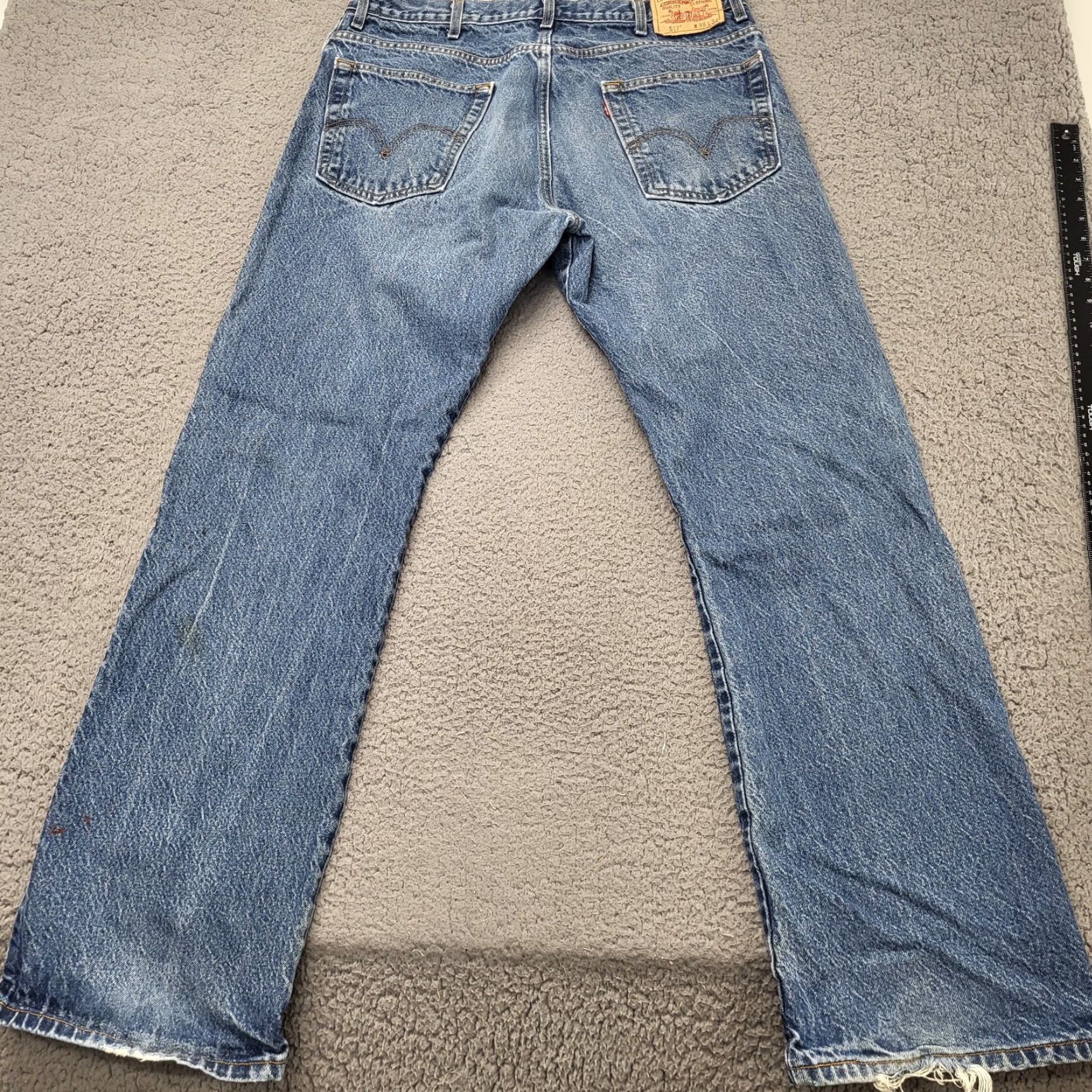 Levi's VINTAGE Levi's Jeans 517 Mens 38x34 Blue Denim Made in Mexico 20517-0217 *READ* Size US 38 / EU 54 - 3 Thumbnail