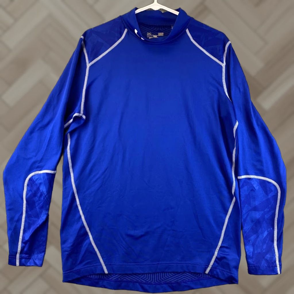 Under Armour UNDER ARMOUR Mens Shirt Large Blue ColdGear High Neck Compression Pullover 42-49 Size US L / EU 52-54 / 3 - 1 Thumbnail