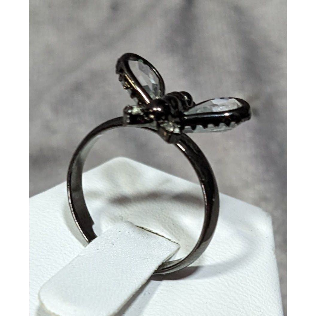 Other Whimsygoth Fairycore Black Dragonfly Adjustable Ring With Cl Size ONE SIZE - 8 Thumbnail