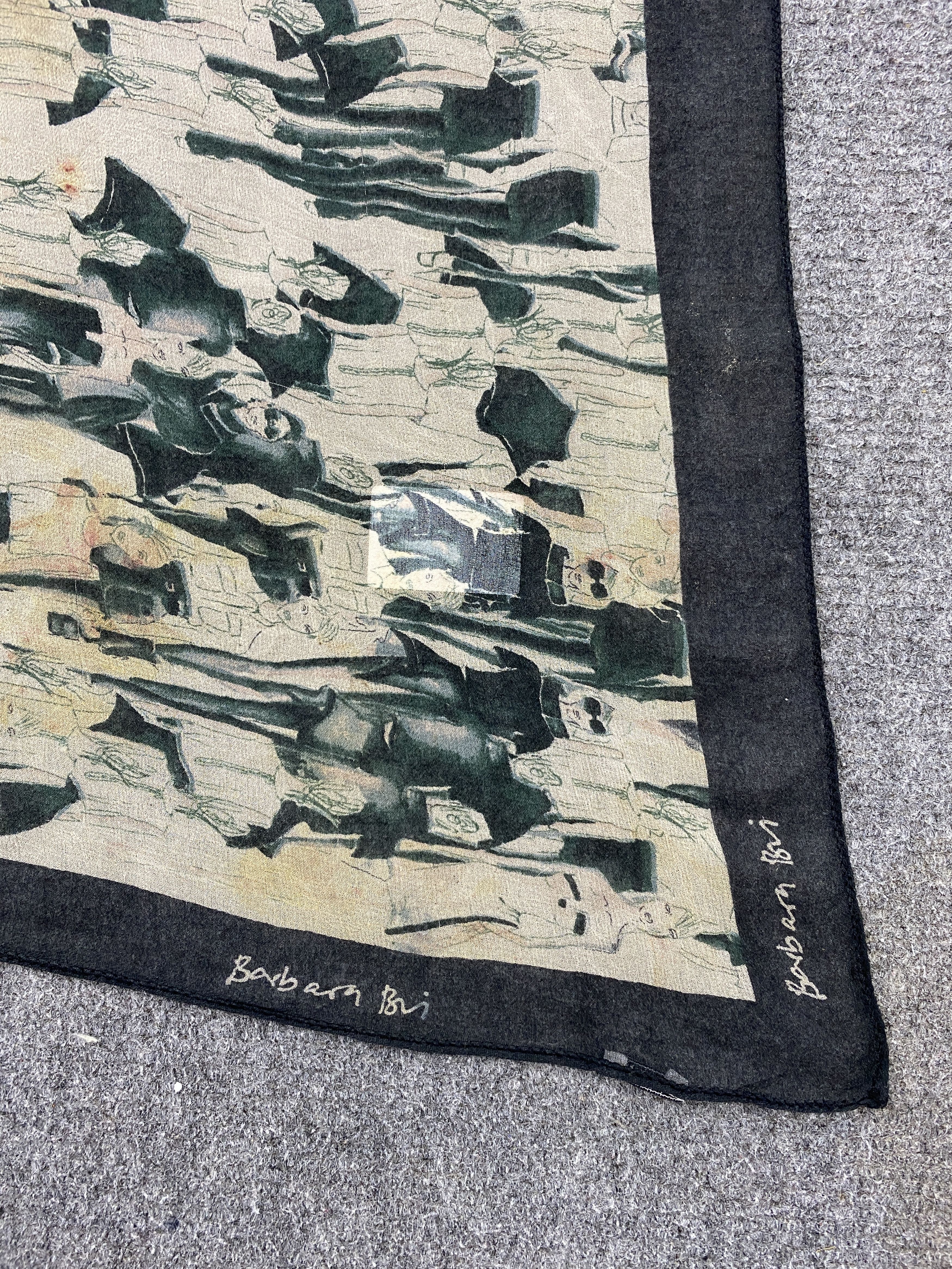 Vintage Vintage 80s Barbara Bri Silk Scarf SN0098 Size ONE SIZE - 4 Thumbnail