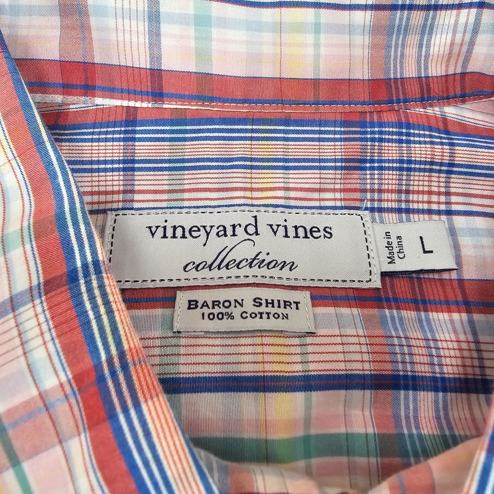 Vineyard Vines Vineyard Vines Shirt Mens Large Red Tartan Plaid Baron Button Up Long Sleeve Size US L / EU 52-54 / 3 - 4 Thumbnail