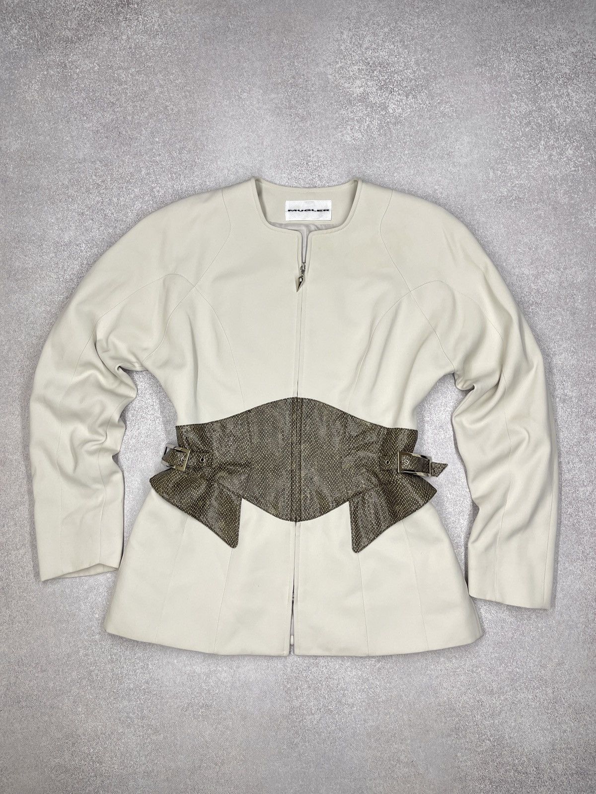 Mugler Vintage Thierry Mugler Blazer Beige Python Leather Archival Size M / US 6-8 / IT 42-44 - 2 Thumbnail