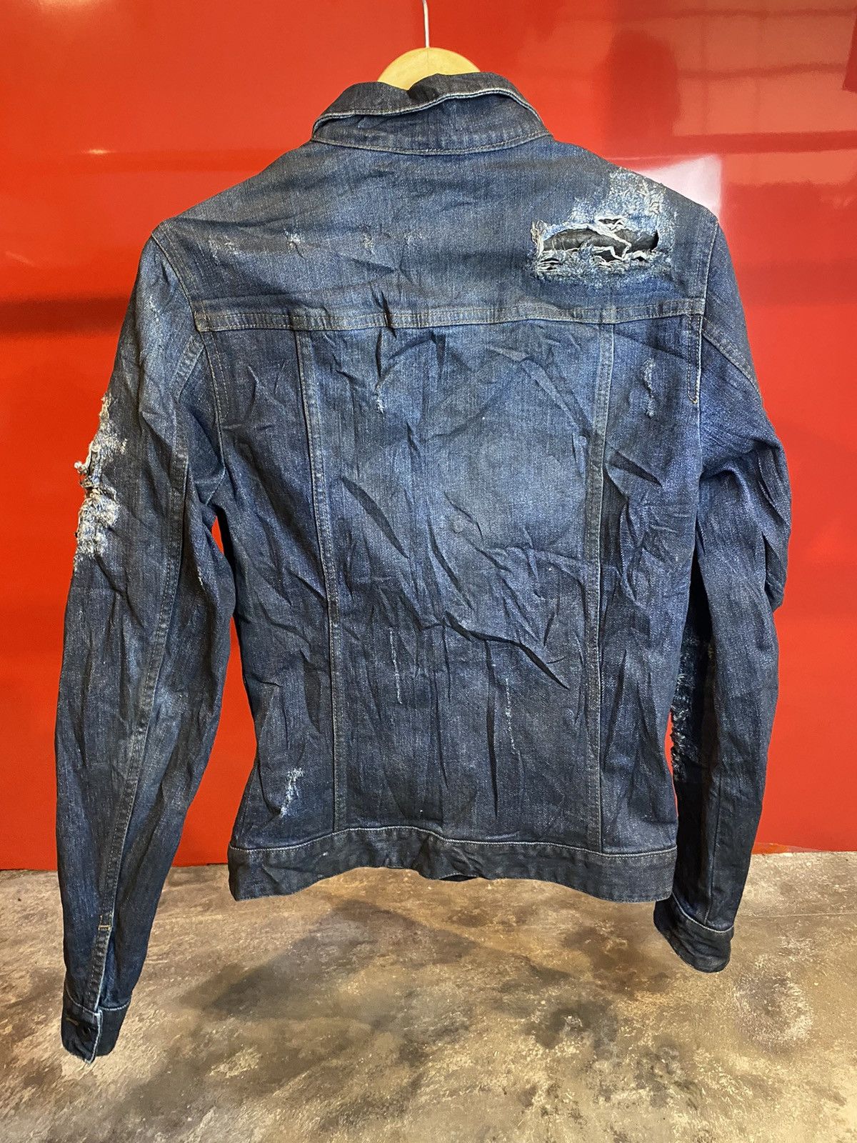If Six Was Nine × Le Grande Bleu (L.G.B.) × Shellac distressed denim jacket shellac Size US M / EU 48-50 / 2 - 7 Thumbnail