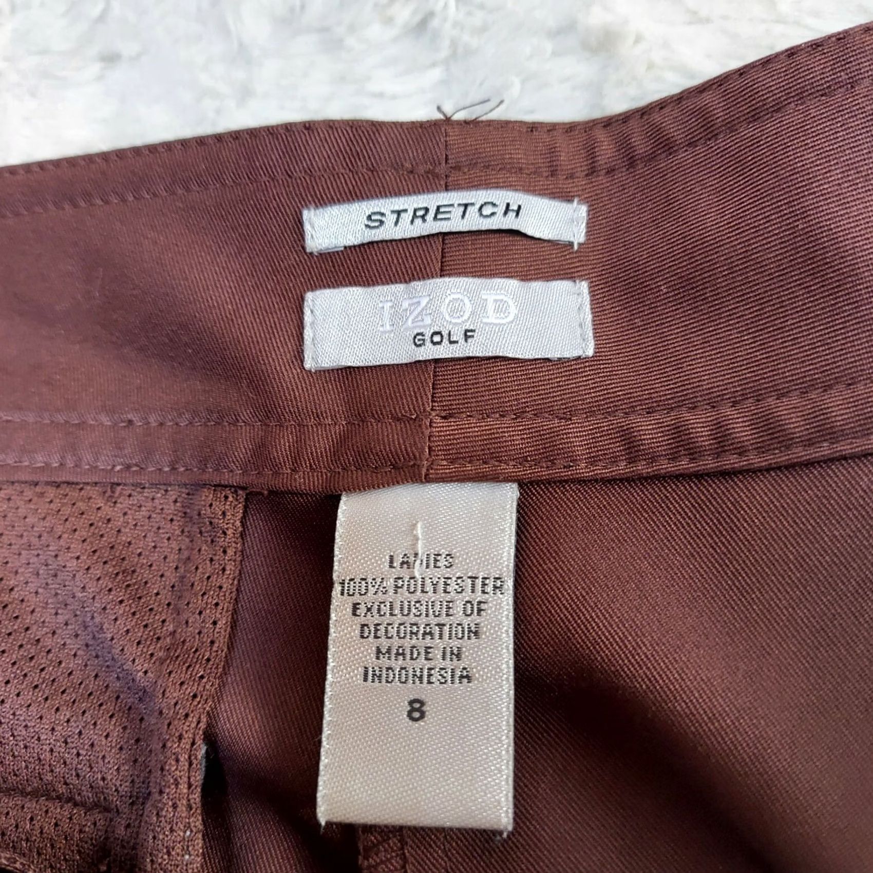 Izod IZOD Womens Golf Pants Size 8 Stretch Straight Leg Cropped Ankle Brown Size 30" / US 8 / IT 44 - 4 Thumbnail