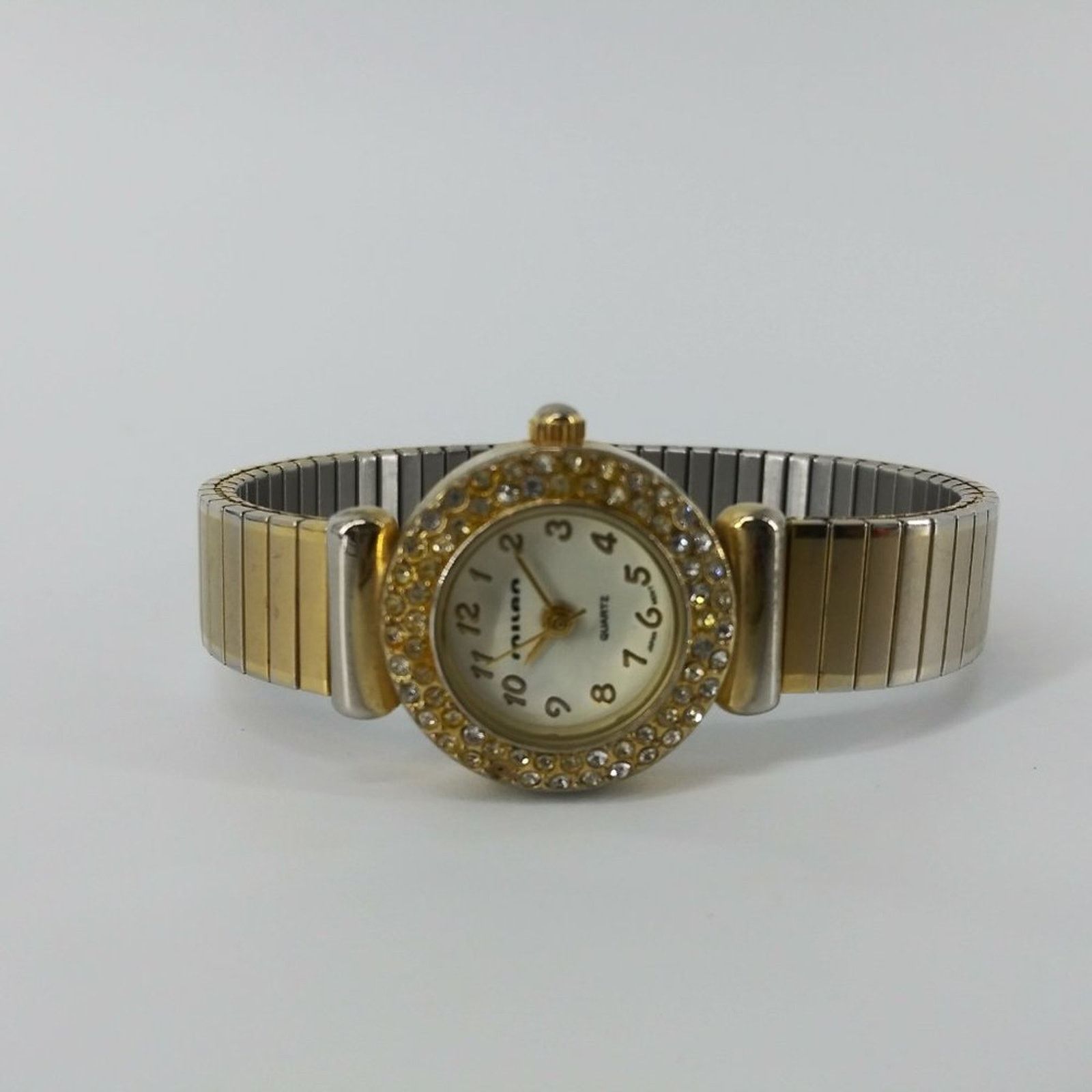 Other Vintage Milan Womens Gold Tone Stretch Bracelet Wristwatch Size ONE SIZE - 2 Thumbnail