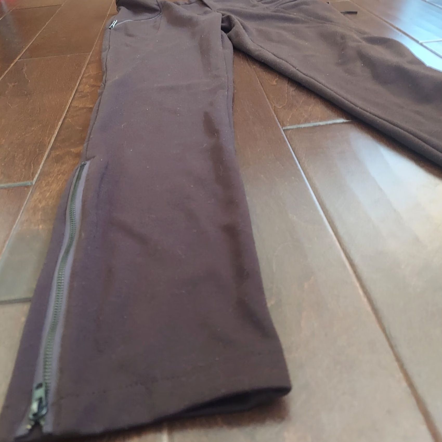 Vintage Foreign Exchange Women's Brown Dress Pants Zip Pockets & Leg Zip Up Pants M Brown Size 32" / US 10 / IT 46 - 7 Thumbnail