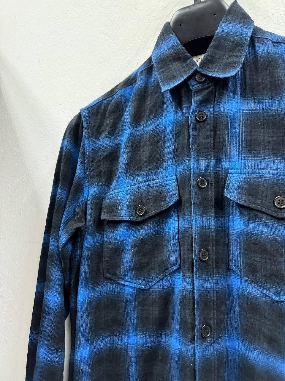 Saint Laurent Paris AW16 Saint Laurent Paris Electric Blue Shadow Flannel Size US XS / EU 42 / 0 - 3 Thumbnail