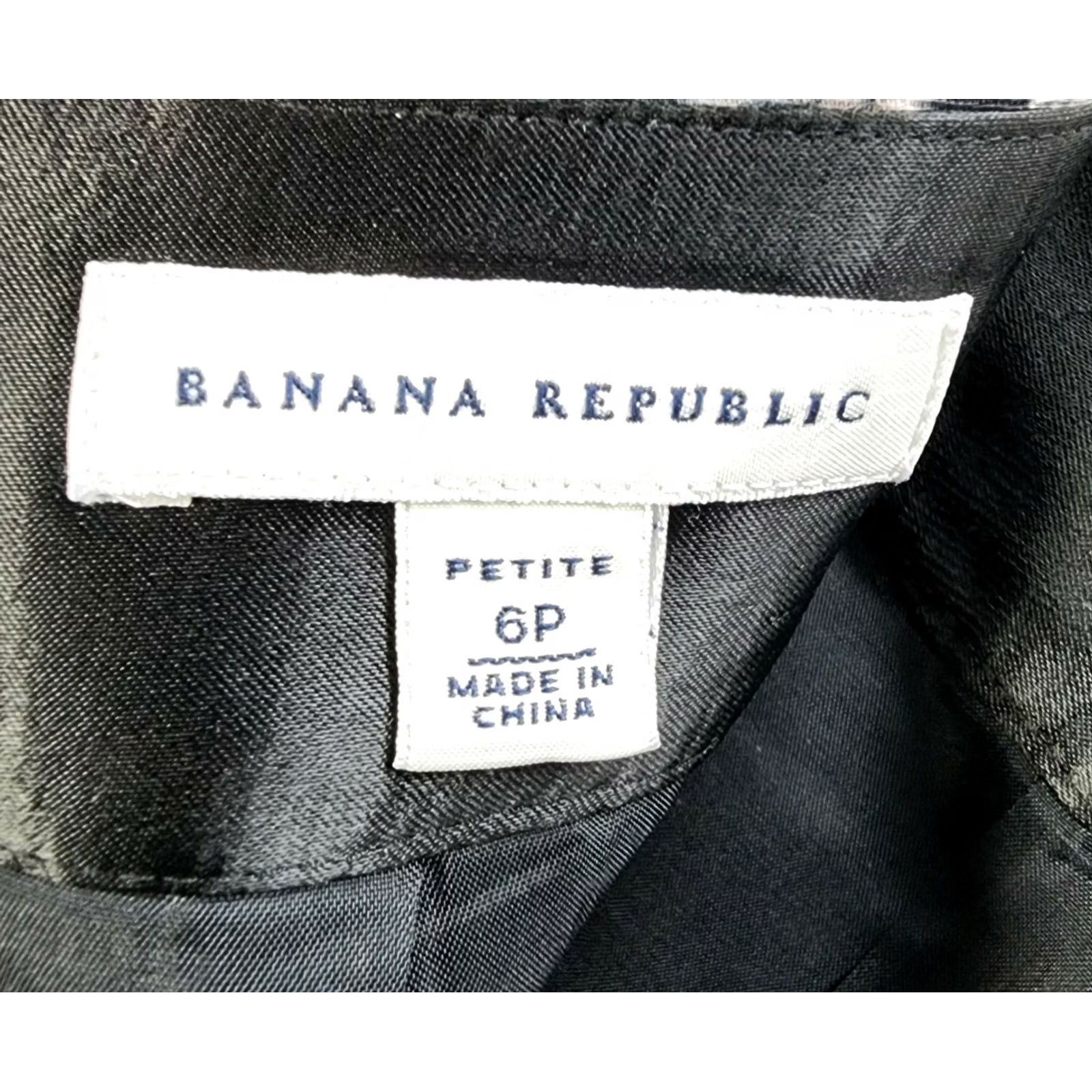 Banana Republic Banana Republic Mini Skirt White Black Abstract Print Linen Rayon Sz 6P Petites Womens Size 28" / US 6 / IT 42 - 4 Thumbnail