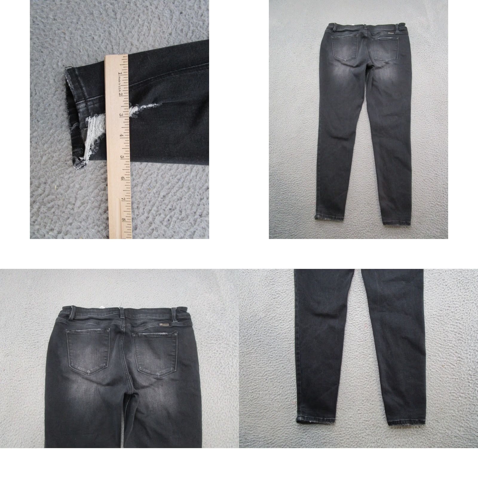 Vintage Kancan Maurices Women's Distressed Skinny Ankle Jeans Size 32 Black Stretch Size 24" / US 00 / IT 34 - 9 Thumbnail