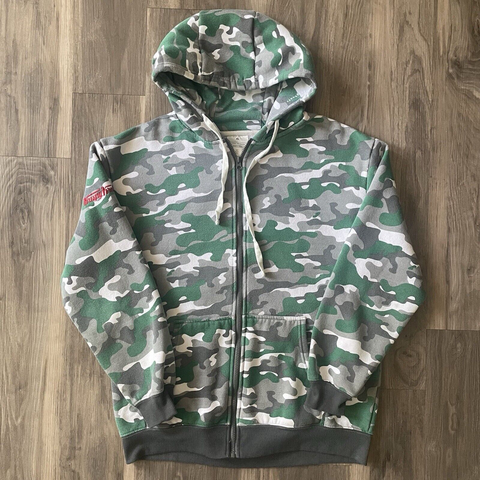 Vintage Krispy Kreme Hoodie Green Camouflage Zip Up Jesse Pinkman Size US XL / EU 56 / 4 - 3 Thumbnail
