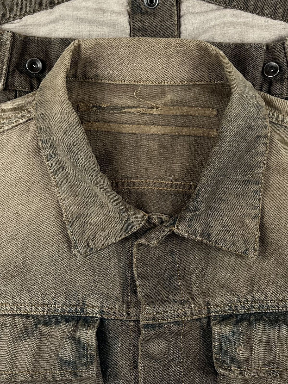 Rick Owens FW06 Rick Owens Dustulator Dark Shadow Denim Jacket Thrashed Size US S / EU 44-46 / 1 - 6 Thumbnail