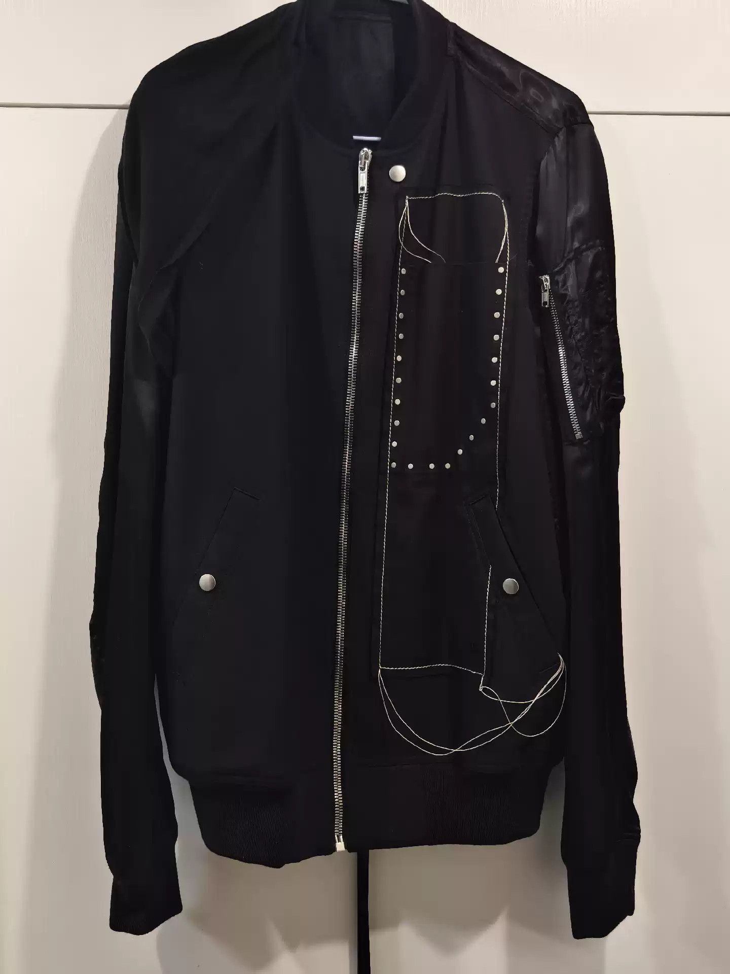 image of Rick Owens Mainline Tassel Jacket Coat in Black, Men's (Size 2XL)