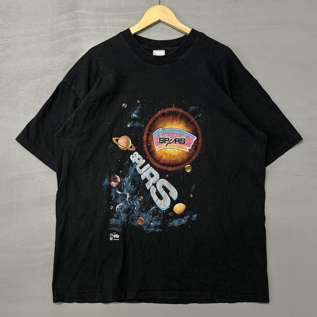 NBA Vintage San Antonio Spurs Space Galaxy Black Shirt XL Size US XL / EU 56 / 4 - 1 Thumbnail