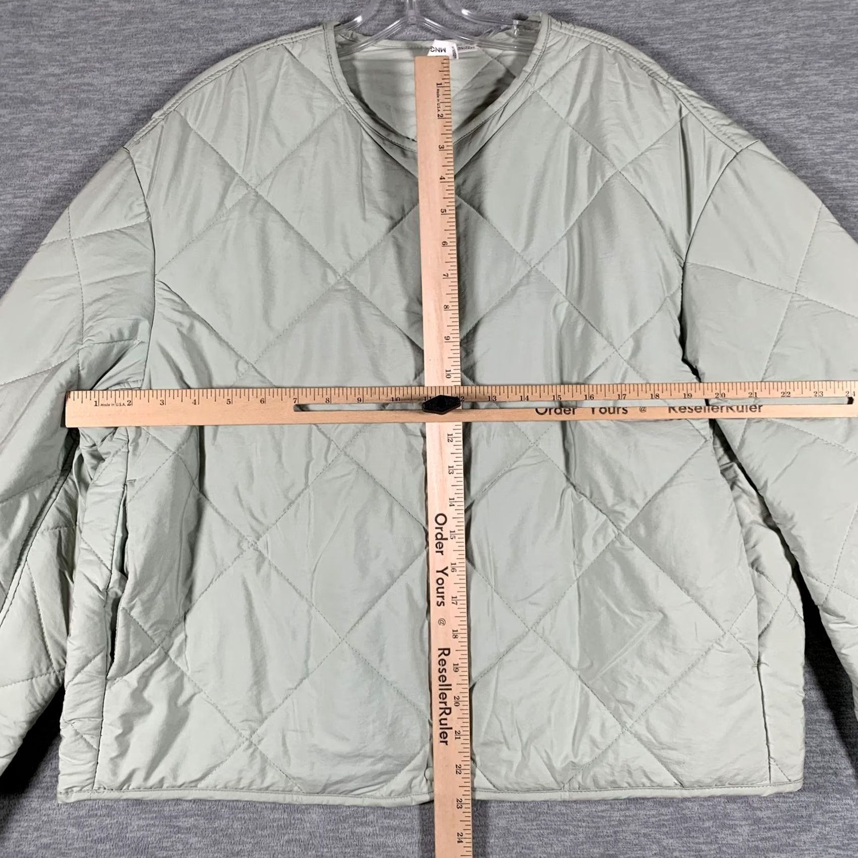 Vintage MNG Quilted Jacket Womens 2XL Green Collarless Snap Water Resistant Insulated Size XXL / US 16-18 / IT 52-54 - 5 Thumbnail