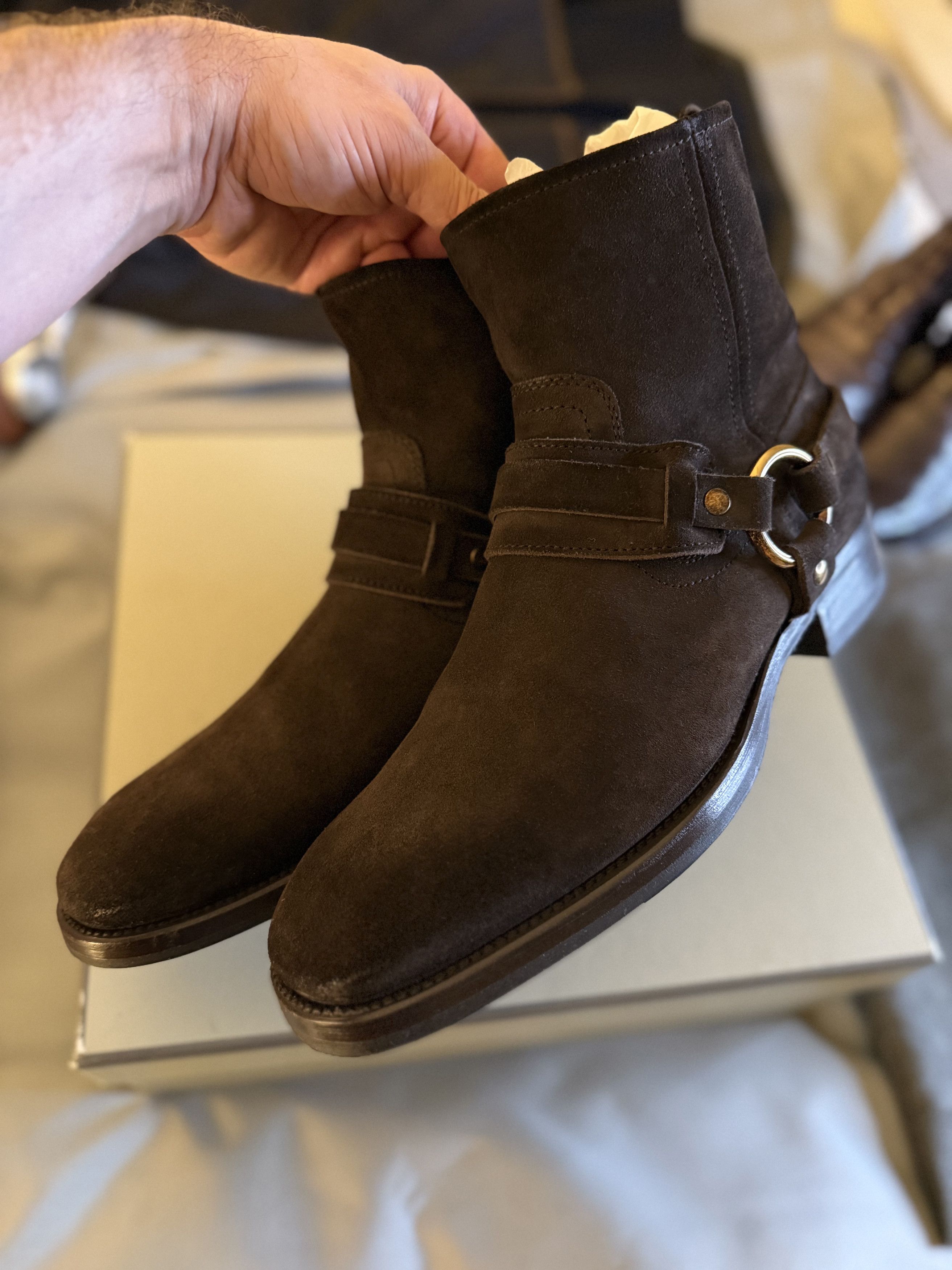 Tom Ford Best Dressed RARE $2,150 w/Tax TOM FORD Suede Harness Boots Size US 10.5 / EU 43-44 - 7 Thumbnail