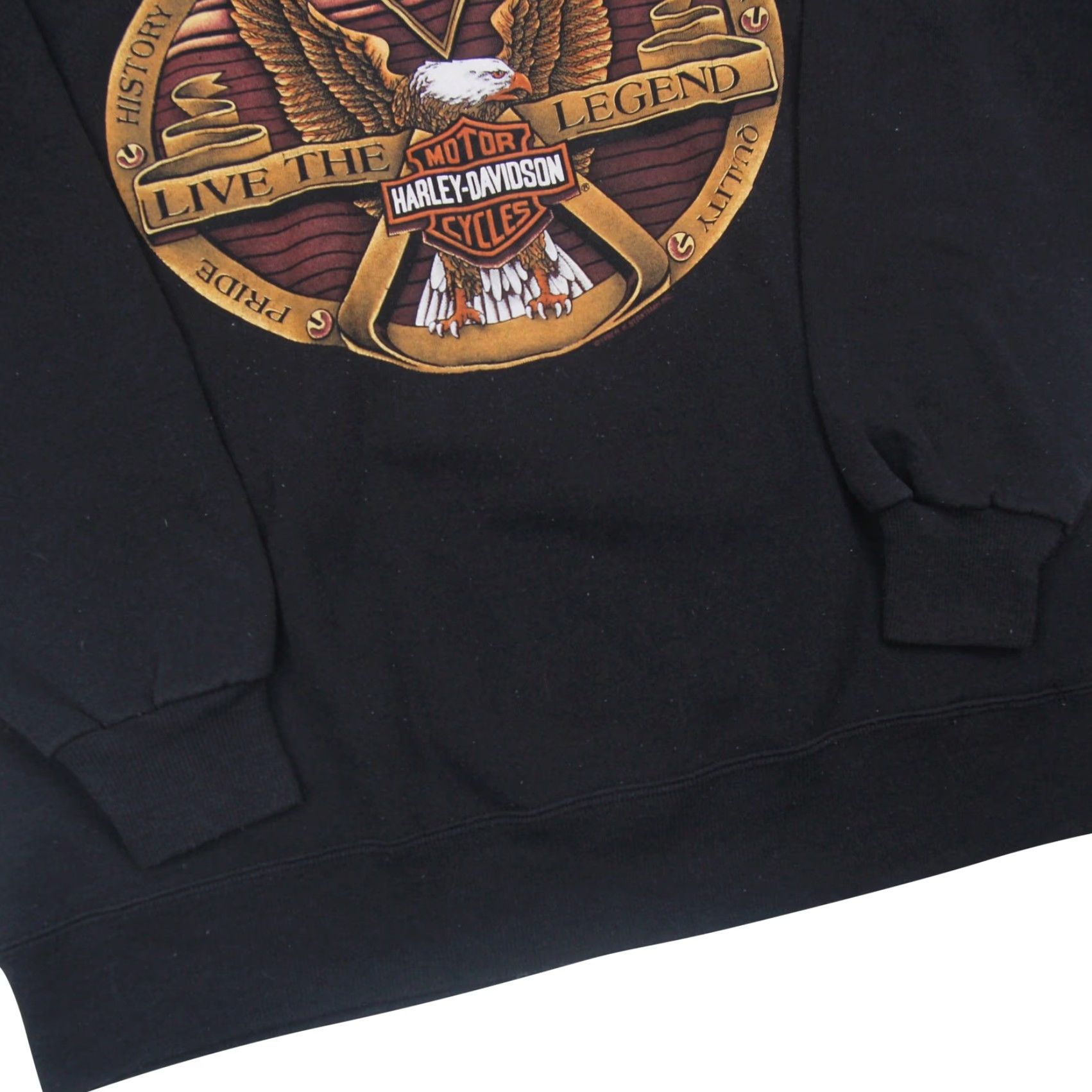 Harley Davidson VINTAGE Harley Davidson Mens Large Sweatshirt Black Eagle Crest Graphic V-twin Eagle Jail Break Graphic 90s Mens Size US L / EU 52-54 / 3 - 5 Thumbnail