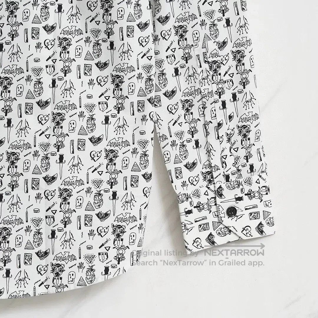 Saint Laurent Paris Saint Laurent Men's White Printed Shirt. Size US XS / EU 42 / 0 - 5 Thumbnail