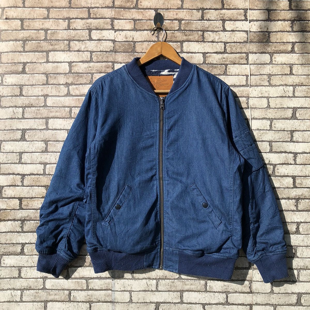 Japanese Brand The Rodeo Crows Indigo Navajo Reversible Bomber Jacket Size US S / EU 44-46 / 1 - 3 Thumbnail