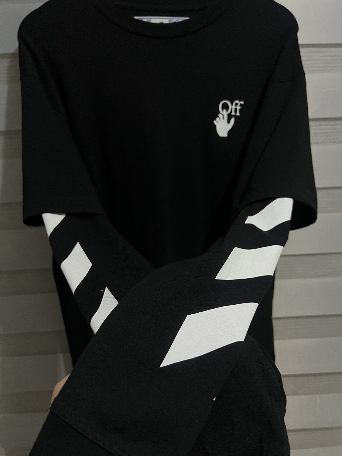 Off-White Off White Fw20 Cut Here Longsleeve Tshirt Size US S / EU 44-46 / 1 - 3 Thumbnail