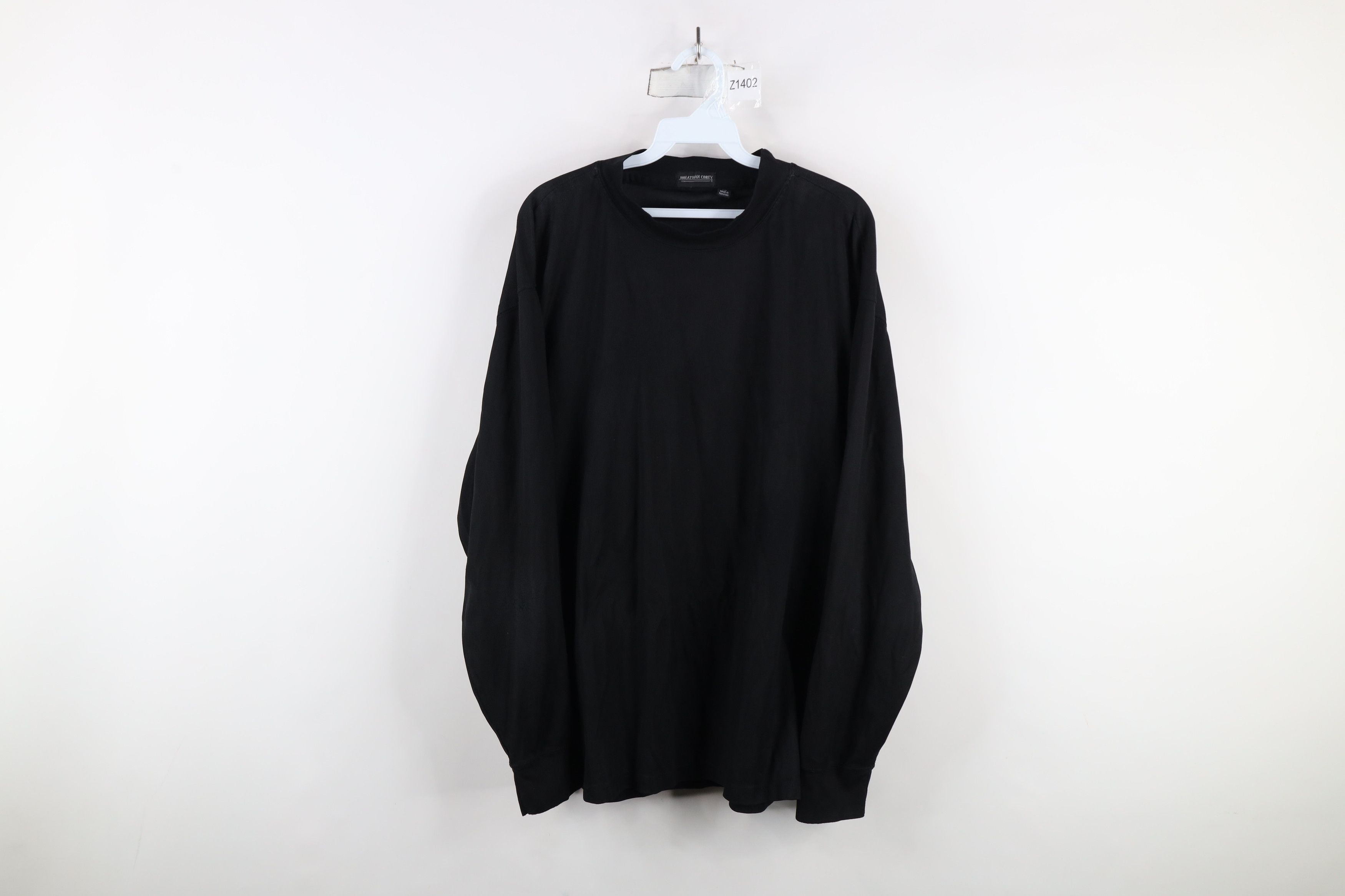 Vintage Vintage 90s Streetwear Mock Neck Long Sleeve T-Shirt Black Size US XL / EU 56 / 4 - 1 Thumbnail
