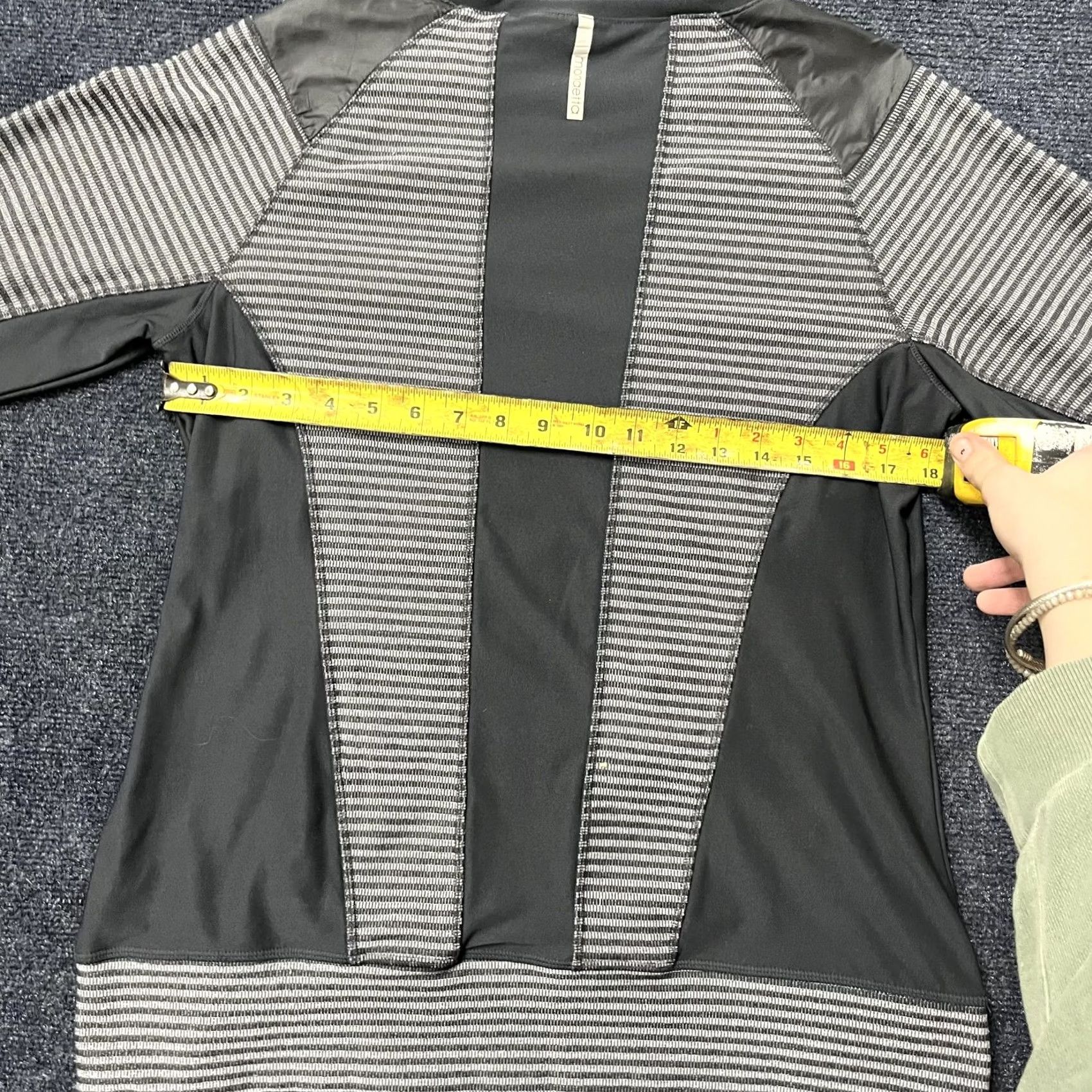 Vintage Mondetta Sweater Womens Large Gray Striped Pullover Activewear Top Size L / US 10 / IT 46 - 3 Thumbnail
