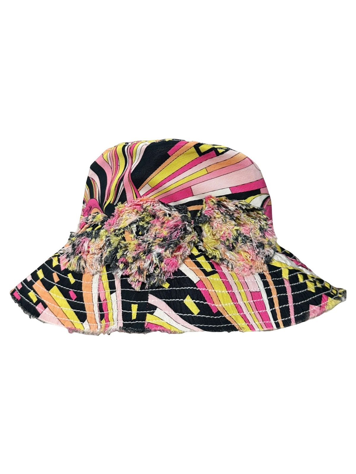 Emilio Pucci EMILIO PUCCI Fall Winter 2003 Floral Appliqué Bucket Hat Size ONE SIZE - 3 Thumbnail