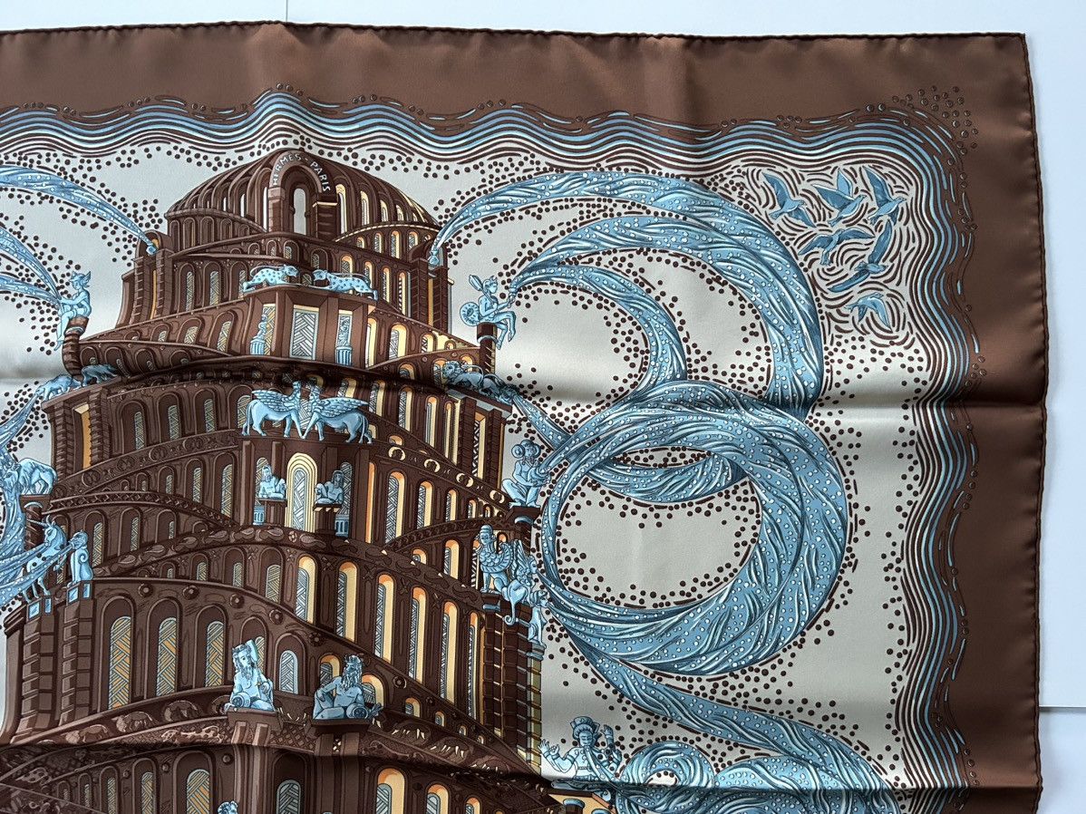 Hermes Hermès Silk 90x90 Archive 2001 Les Rivieres De Babel Scarf Size ONE SIZE - 10 Thumbnail