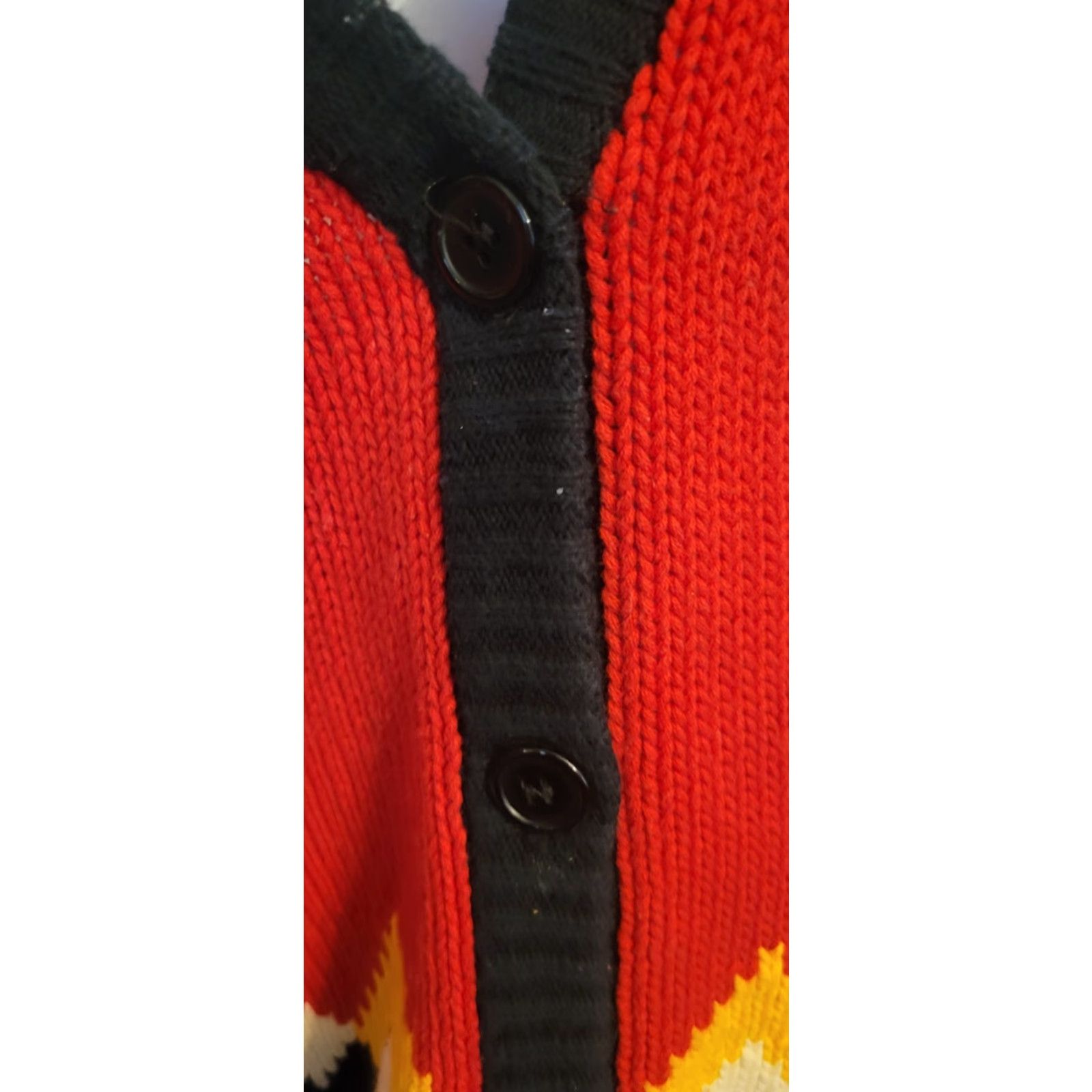 Izod VINTAGE Izod Lacoste Cardigan Sweater Diamond Argyle 80s Red Cotton L Mens Size US L / EU 52-54 / 3 - 3 Thumbnail