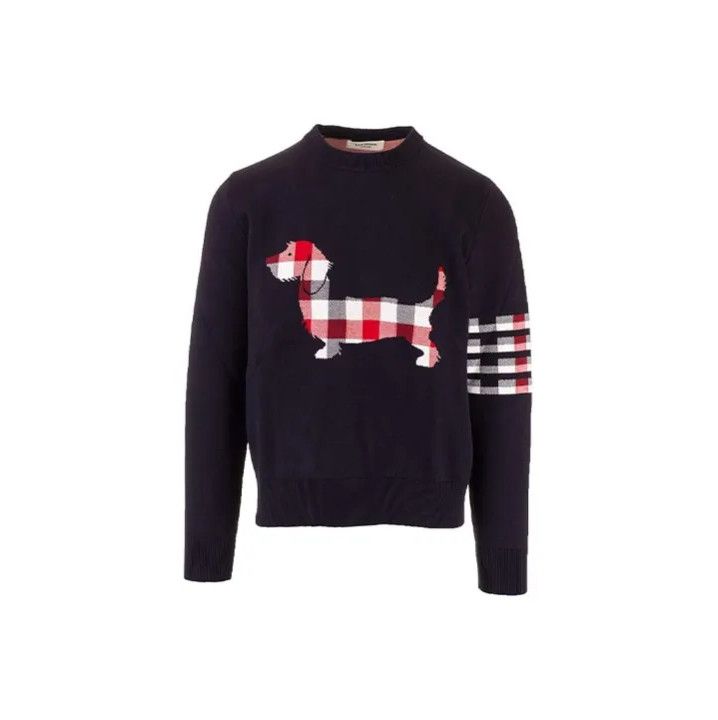Thom Browne Thom Browne Navy Cartoon Dog Sweatshirt Size US S / EU 44-46 / 1 - 1 Thumbnail