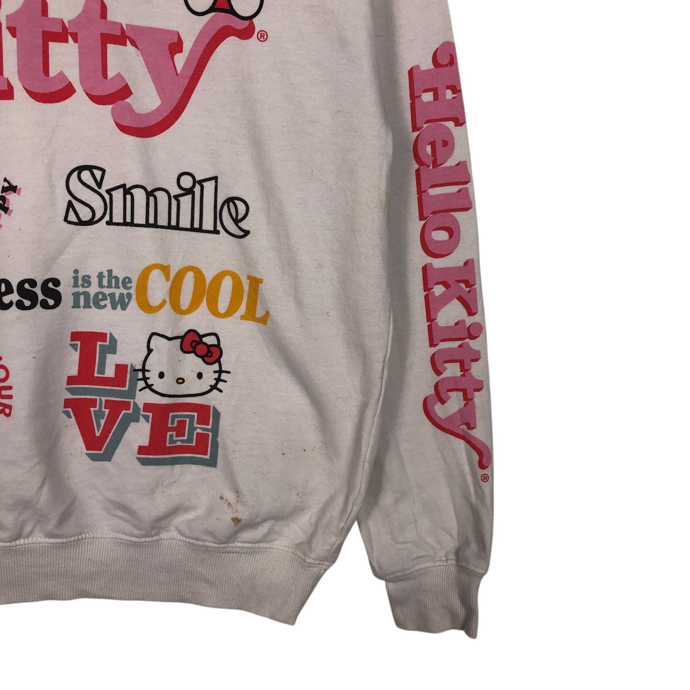 Japanese Brand 📌Vintage Cropped Sweatshirt Cartoon Hello Kitty Big Logo Size US XS / EU 42 / 0 - 6 Thumbnail