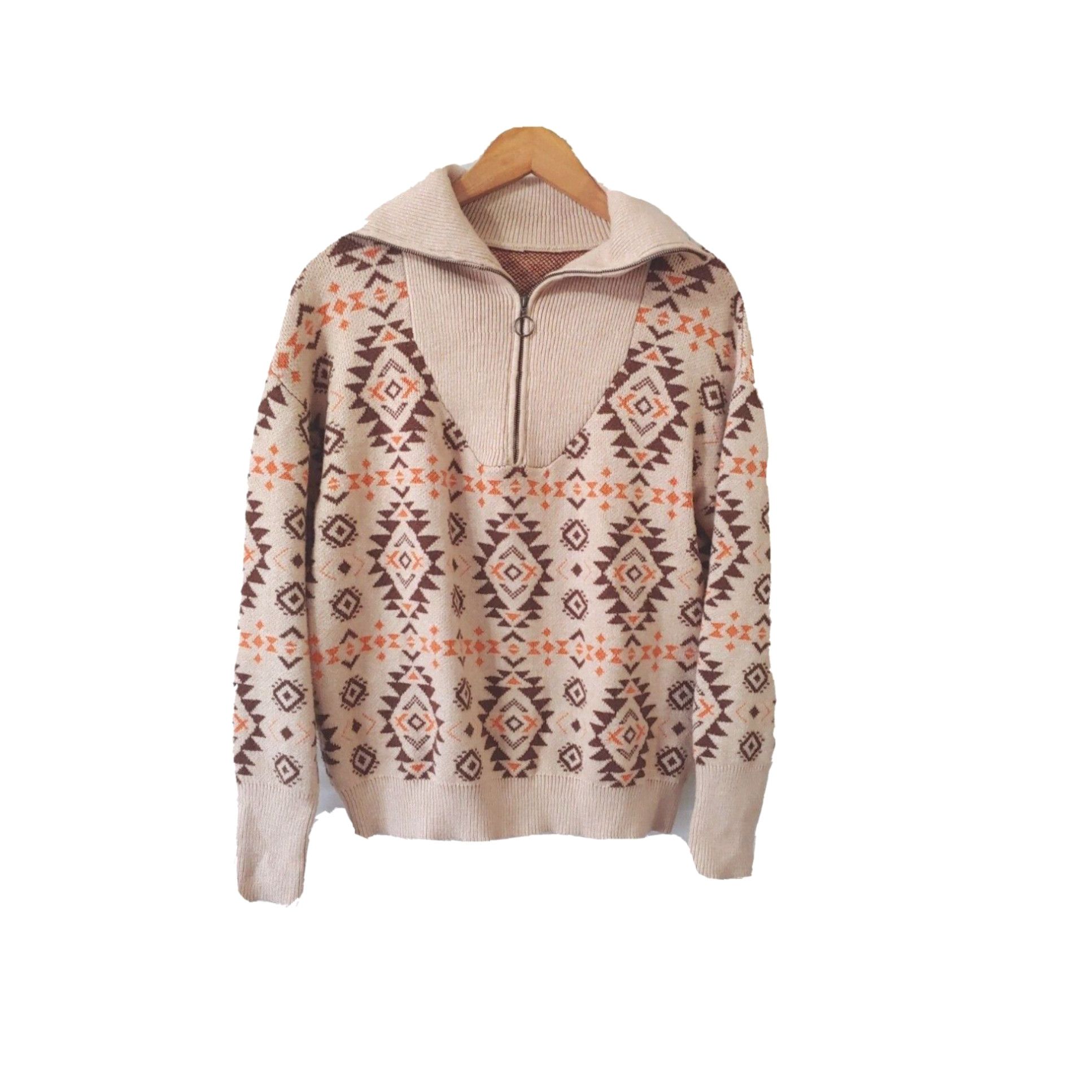 Multicolor tribal long sleeve sweater best sale