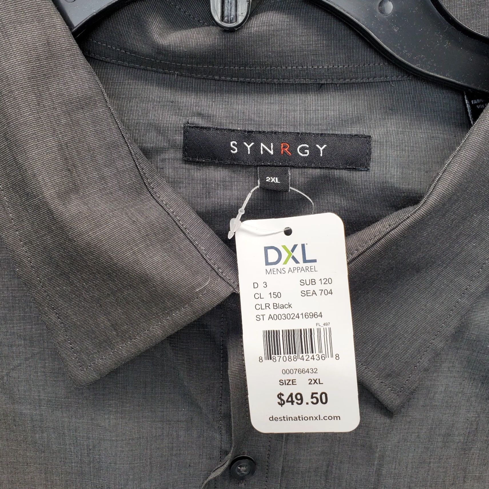 Vintage Synrgy Mens Shirt 2XL Gray Short Sleeve Button-Up Pocket Chest 27.75 Length 33.75 NWT Midweight Casual Size US XXL / EU 58 / 5 - 5 Thumbnail