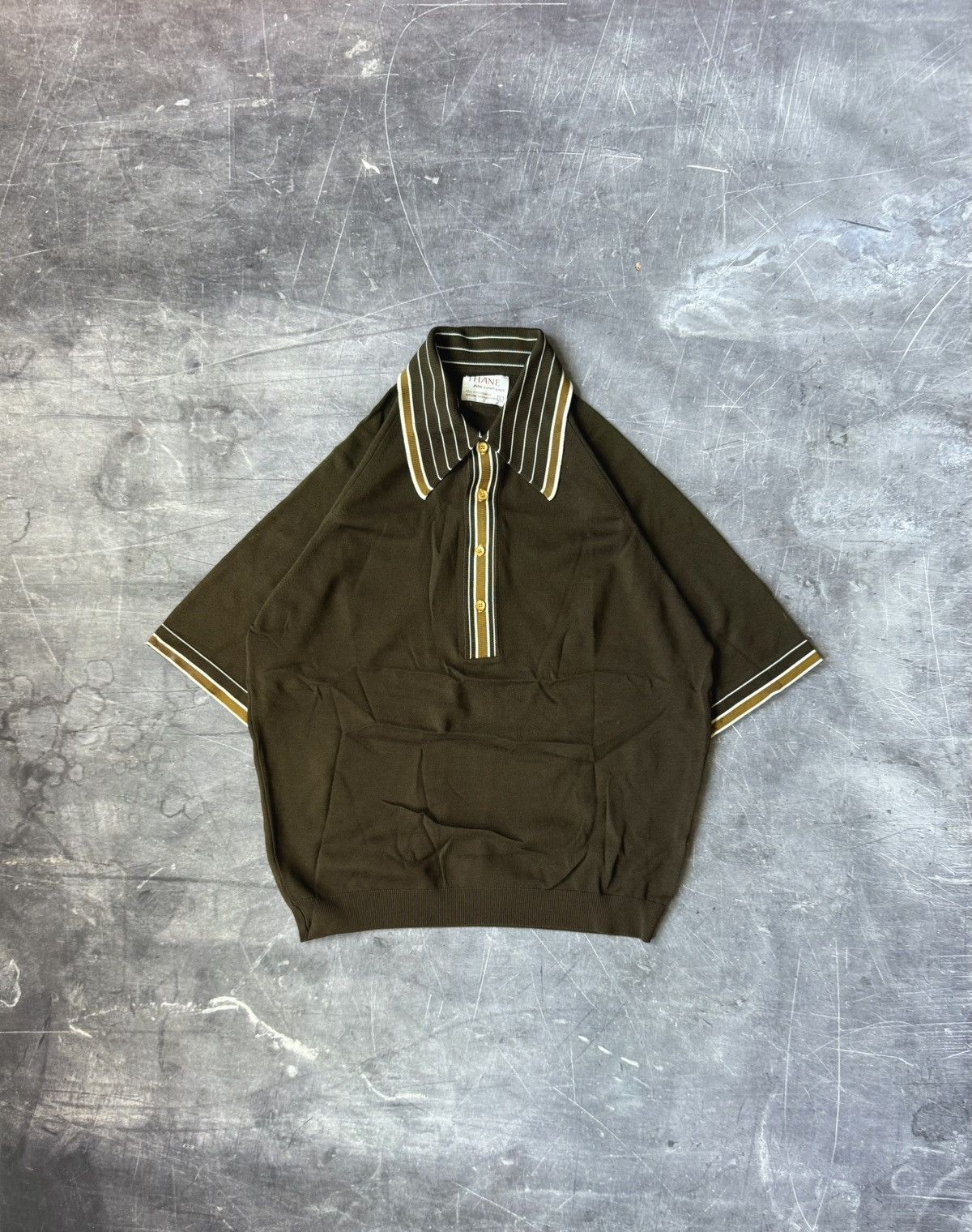 Vintage Vintage 80s Thane Bon Lan Knit Polo Shirt (L) Size US L / EU 52-54 / 3 - 1 Thumbnail