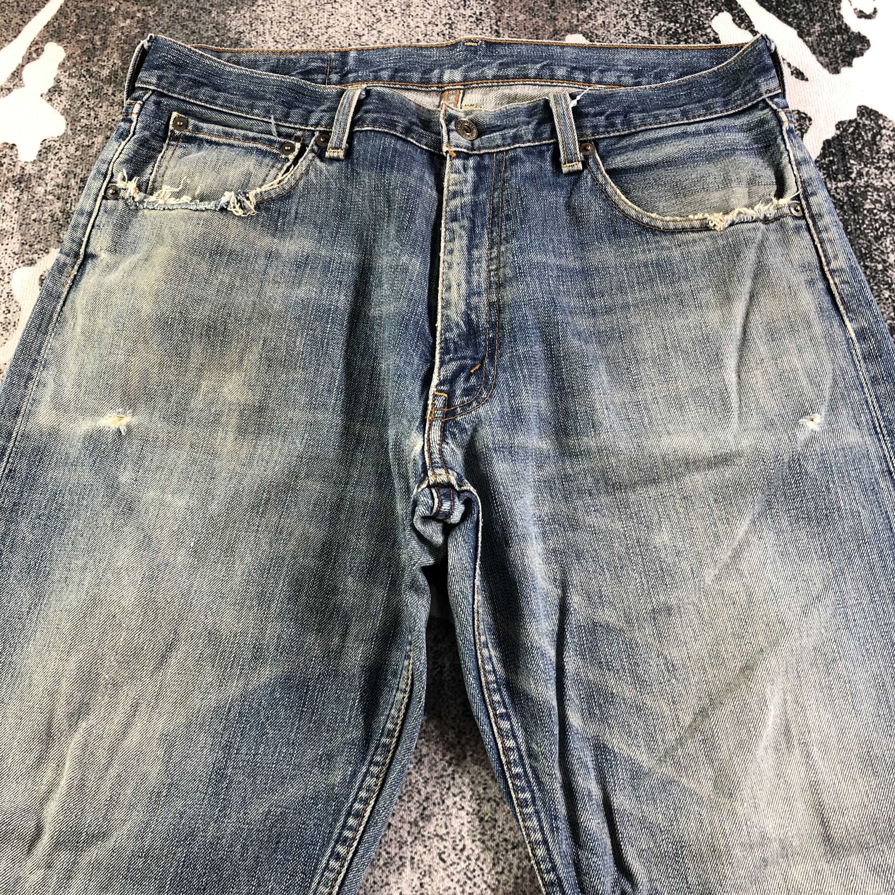 Levi's Distress Vintage Levis 503 Jeans Rusty Denim KJ2245 Size US 34 / EU 50 - 3 Thumbnail