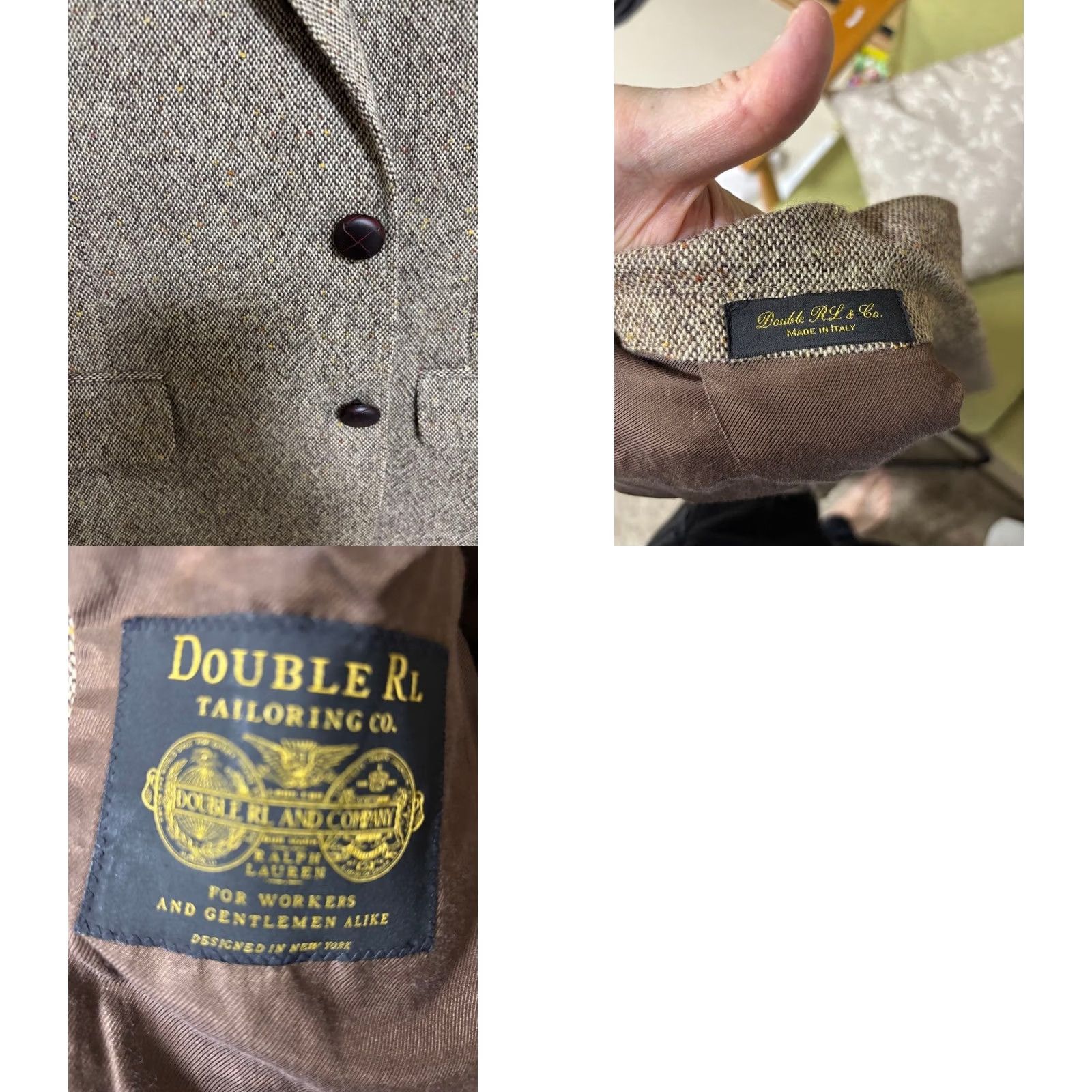 Ralph Lauren RRL RALPH LAUREN Men's Tweed Jacket Brown 40R Wool Outer Button Casual Used Jacket Size US XXS / EU 40 - 8 Thumbnail