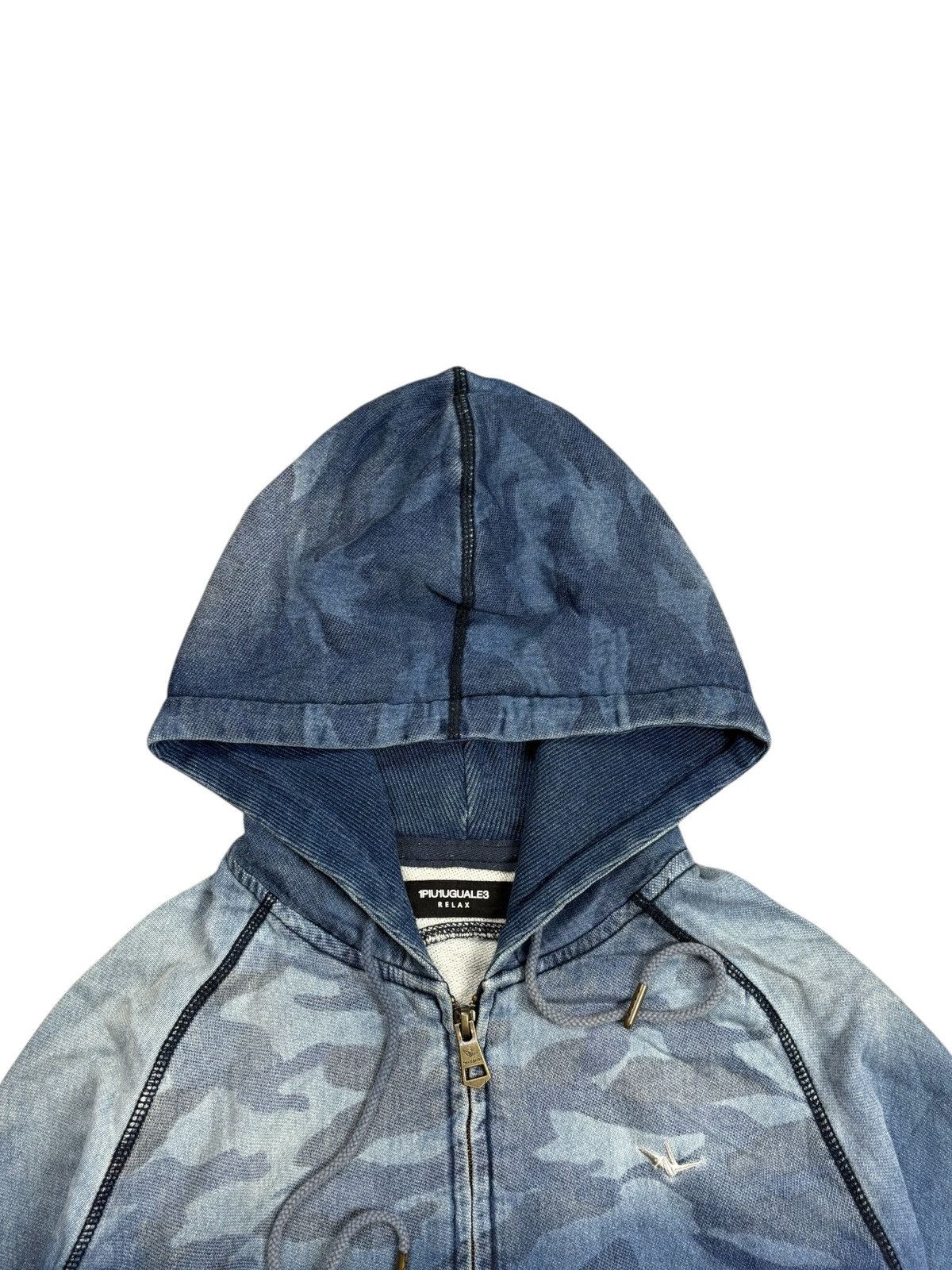 Hysteric Glamour 2000s 1PIU1GUALE3 - Washed Blue Camo Zip Hoodie Size US M / EU 48-50 / 2 - 5 Thumbnail