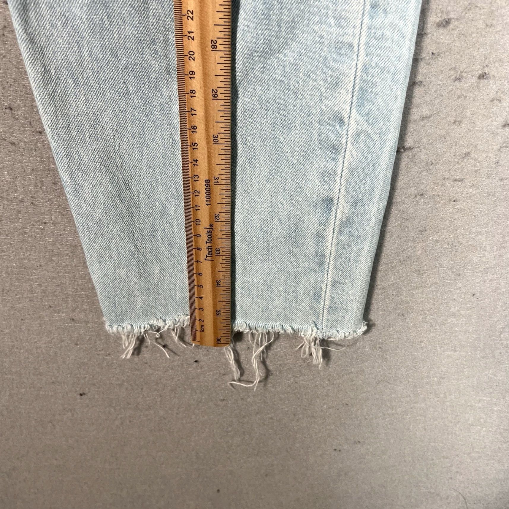 Vintage Etica Jeans Womens Size 25 High Rise Straight Leg Distressed Denim Blue 5-Pocket Size 42" / US 20 - 4 Thumbnail