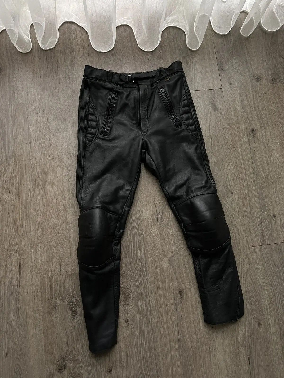 Genuine Leather × Vintage Vintage Genuine Leather Louis Moto Black pants Size US 32 / EU 48 - 3 Thumbnail
