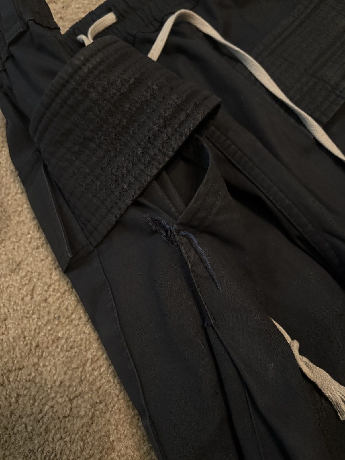 Rick Owens FW17 Rick Owens “Glitter” Black Creatch Cargo Pants Size US 31 - 3 Thumbnail