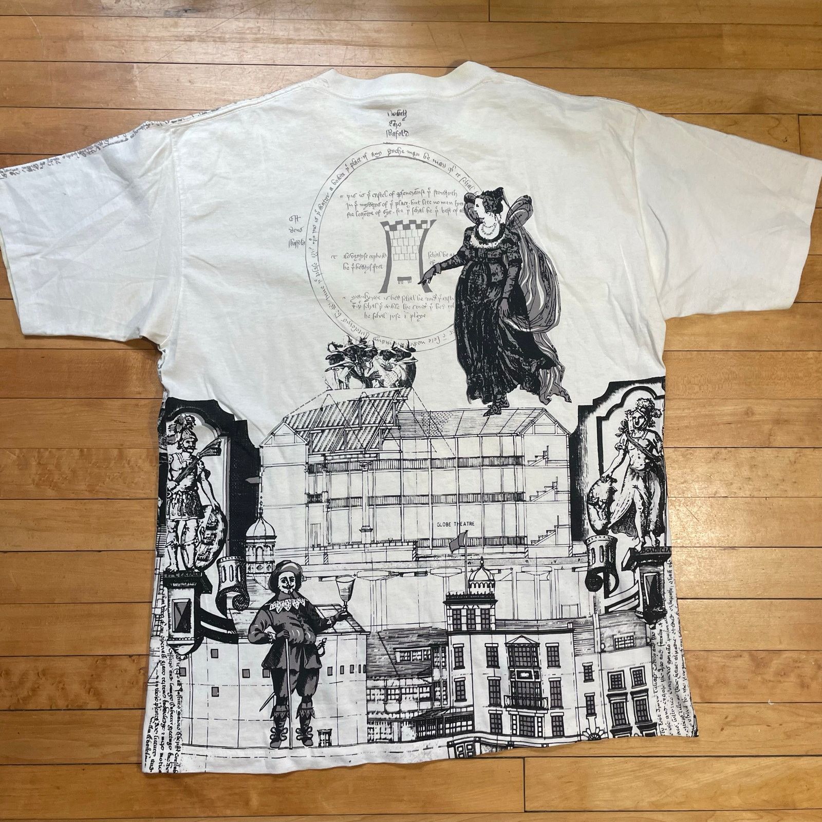 Vintage 1995 Shakespeare Globe Theatre AOP T Shirt XL Wildwood USA Size US XL / EU 56 / 4 - 3 Thumbnail