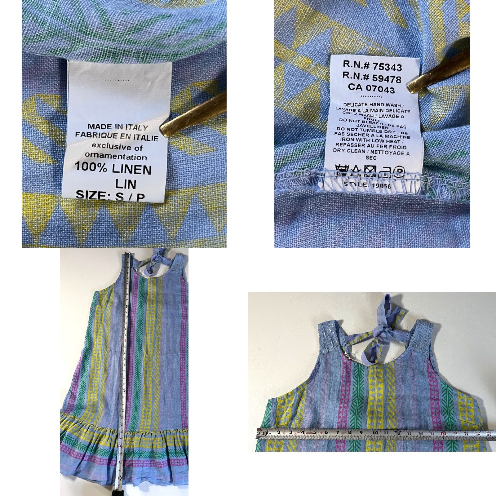 Vintage NWT Bellambra Sundress Striped Linen Midi Dress Made in Italy S Womens Size S / US 4 / IT 40 - 9 Thumbnail