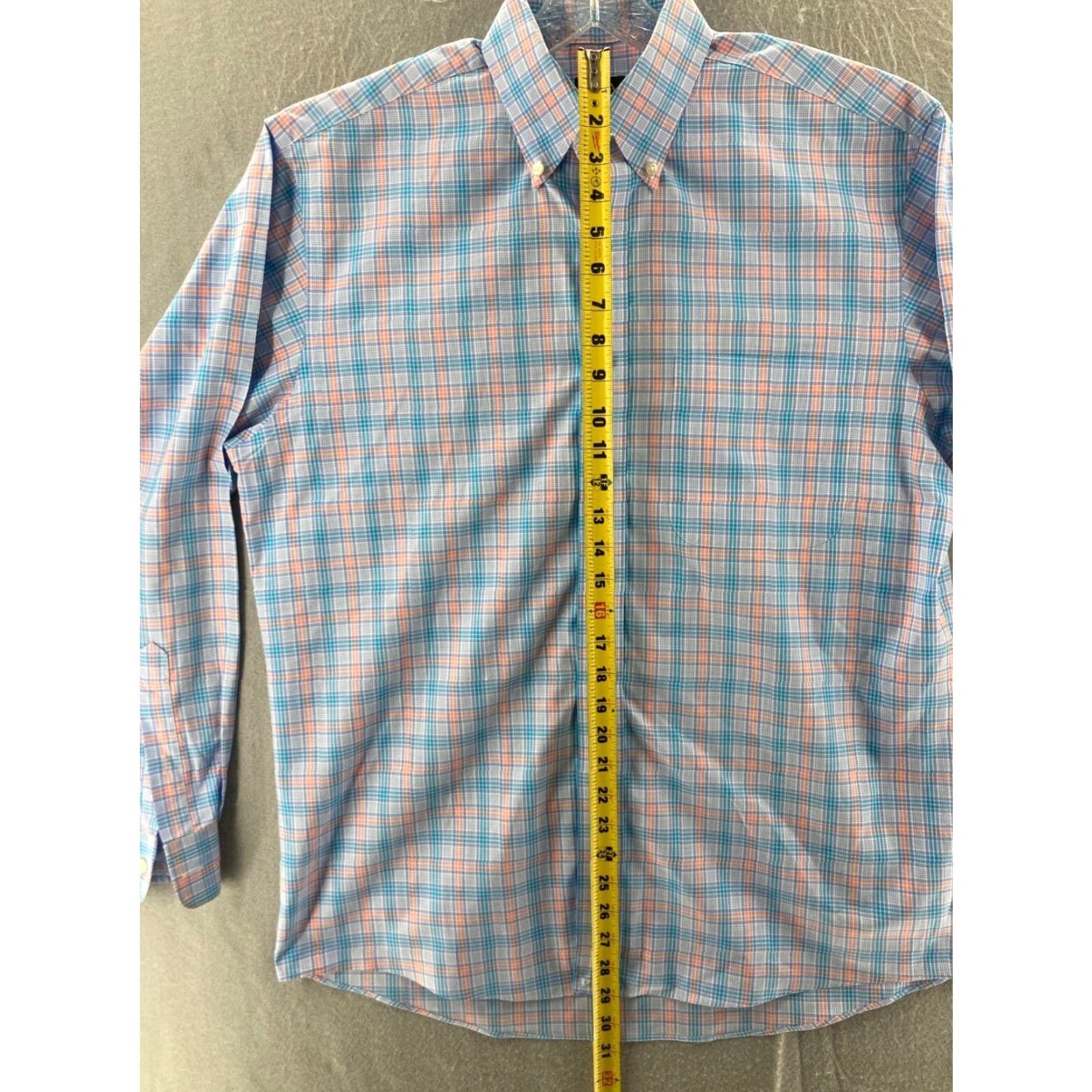 Jos. A. Bank Jos. A. Bank Traveler Shirt Mens Medium Plaid Colorful Stripes Dress Shirt Button-Down Long Sleeve Travel Multicolor Cotton Knit Regular Fit Shirt Size US M / EU 48-50 / 2 - 3 Thumbnail